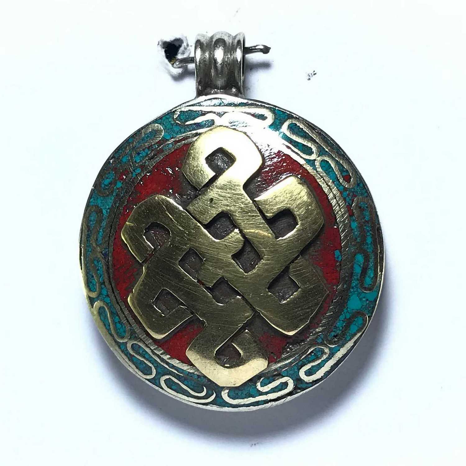 Metal Endless Knot / Srivatsa Pendant
