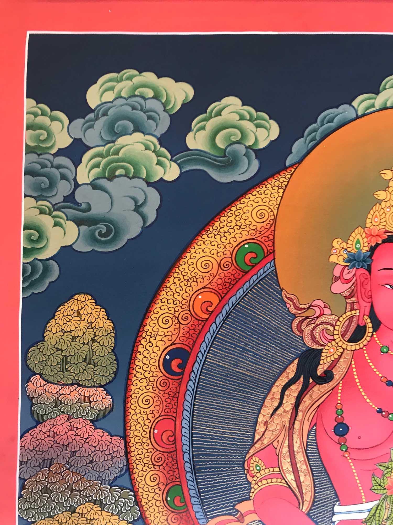 Tibetan Thangka Of Aparimita - Chepame,traditional Color, using Real Gold