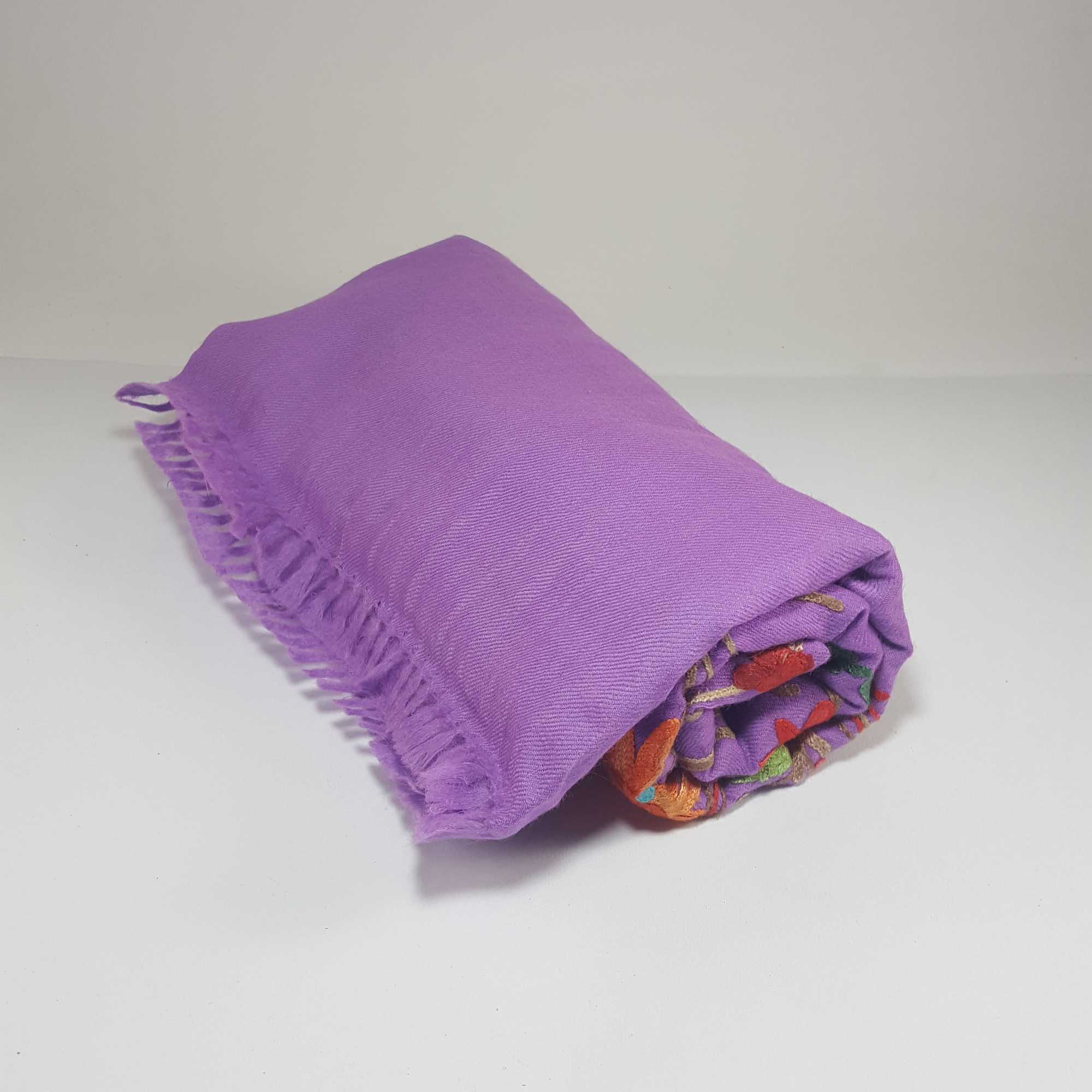 Woolen Shawl, Exquisite Handmade Four-ply Woolen Shawl: Intricate Embroidery And Unparalleled Quality, Real Wool, hq, Purple