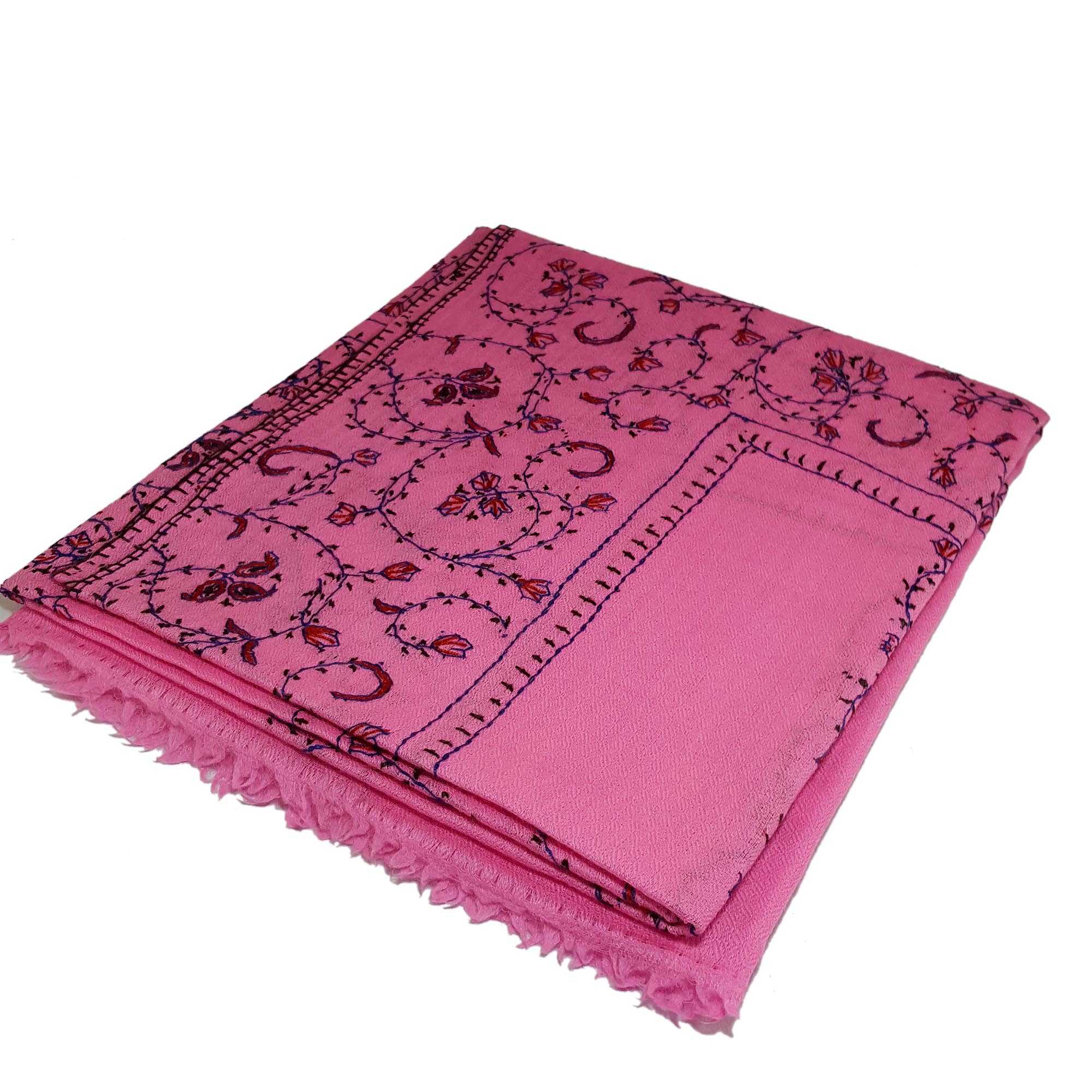 Ring Shawl, Delicate Two-ply Woolen Ring Shawl: Embroidered Beauty, Lightweight, <span Style=