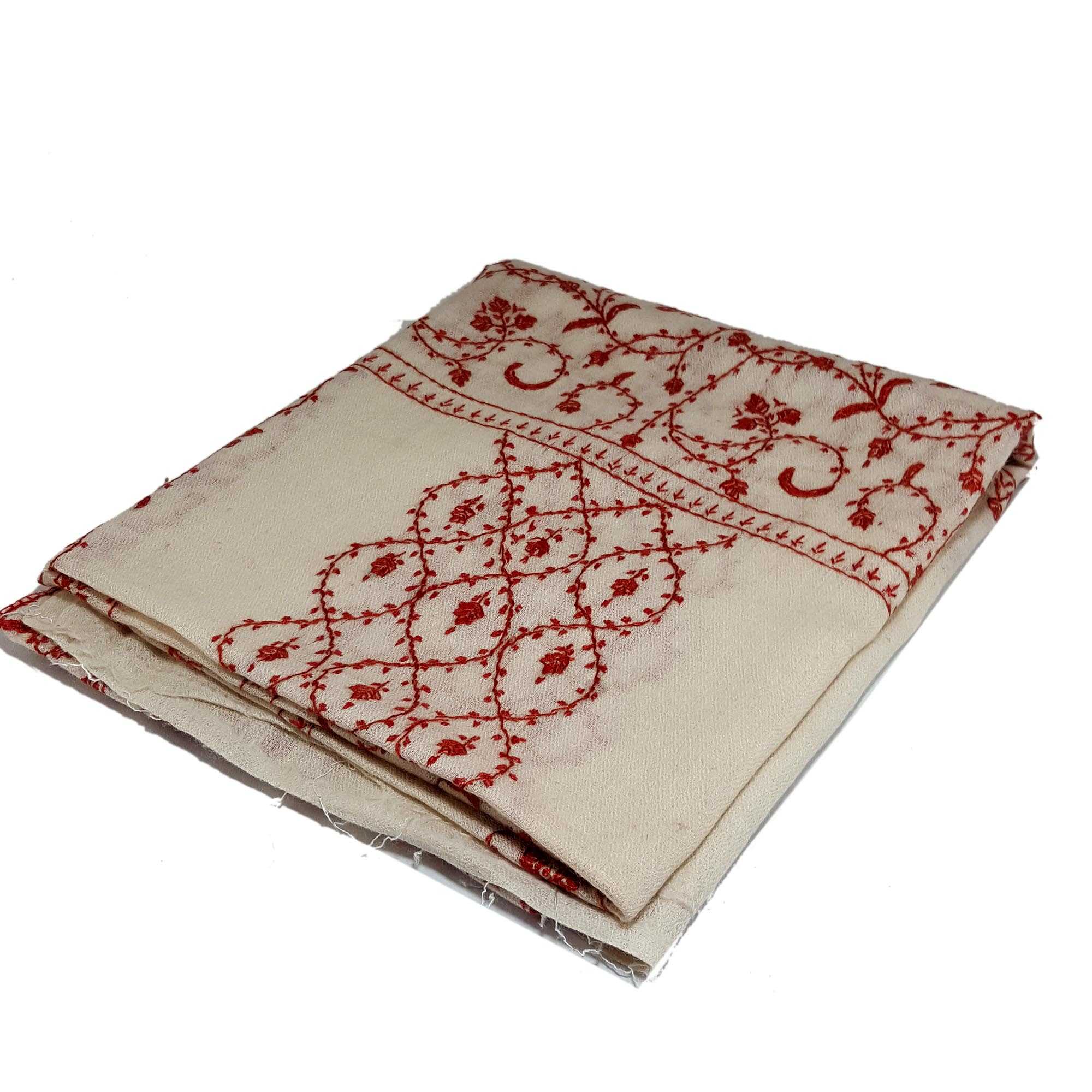 Ring Shawl, Delicate Two-ply Woolen Ring Shawl: Embroidered Beauty, Lightweight, <span Style=