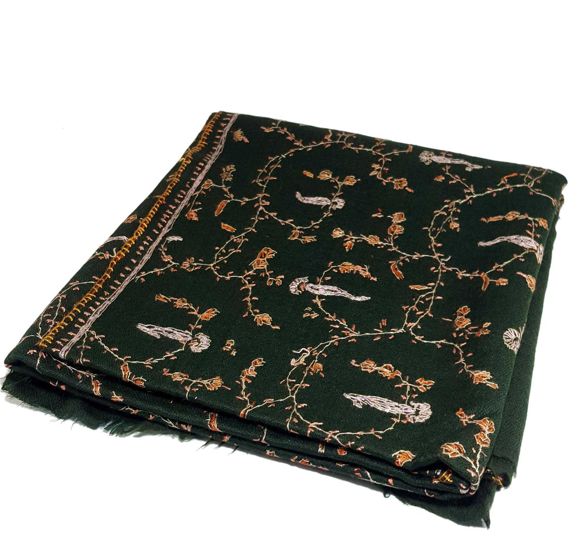 Ring Shawl, Delicate Two-ply Woolen Ring Shawl: Embroidered Beauty, Lightweight, <span Style=