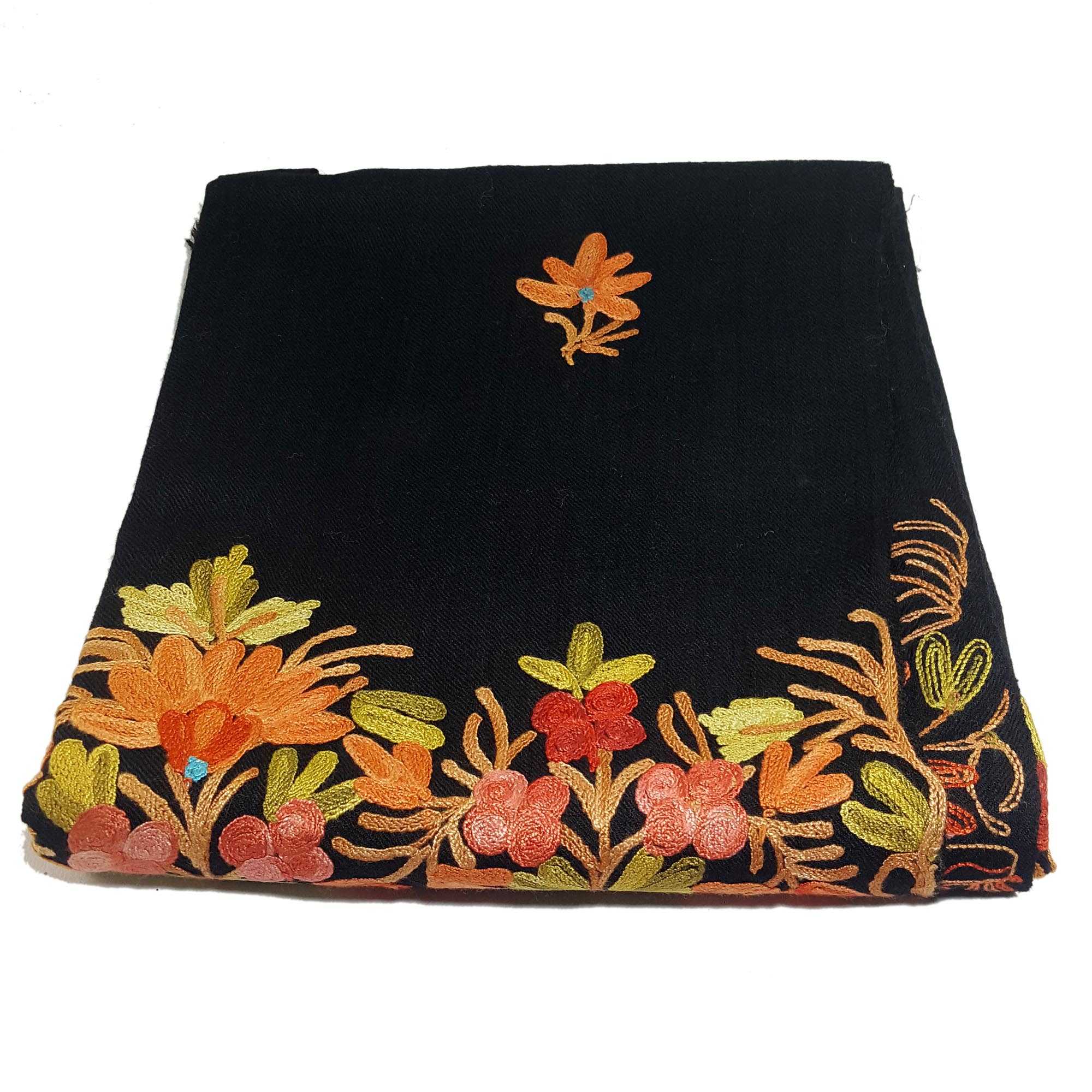 Woolen Shawl, Exquisite Handmade Four-ply Woolen Shawl: Intricate Embroidery <span Style=