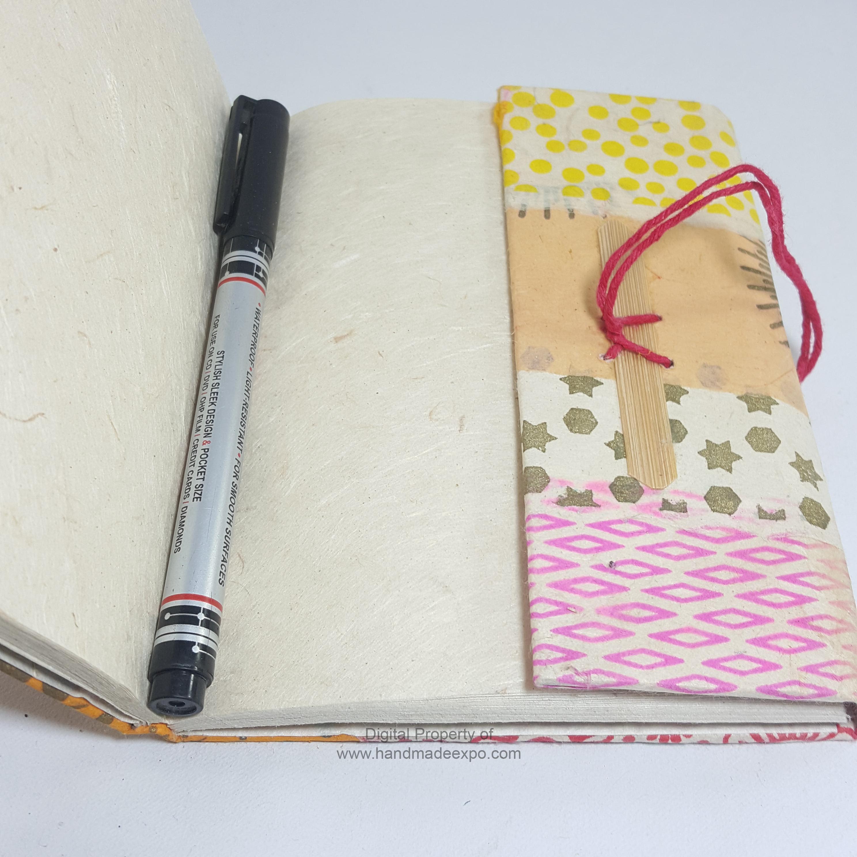 Folding Lokta Paper small Notebook, 40 Pages, Patchwork V1, patchwork