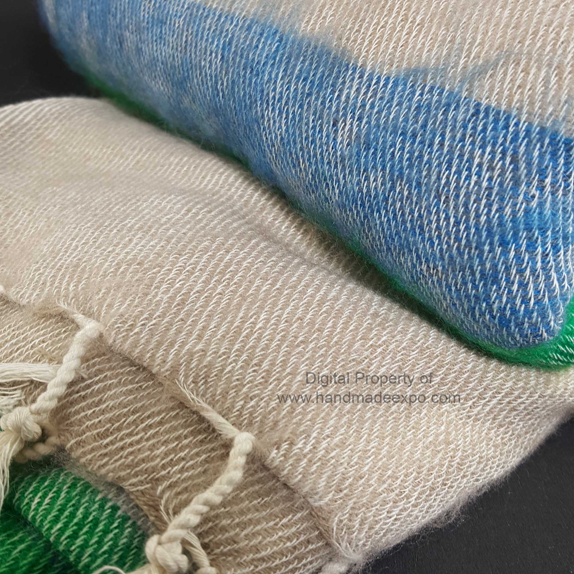 Yak Wool Shawl, Nepali Acrylic Hand Loom Shawl, strip V2