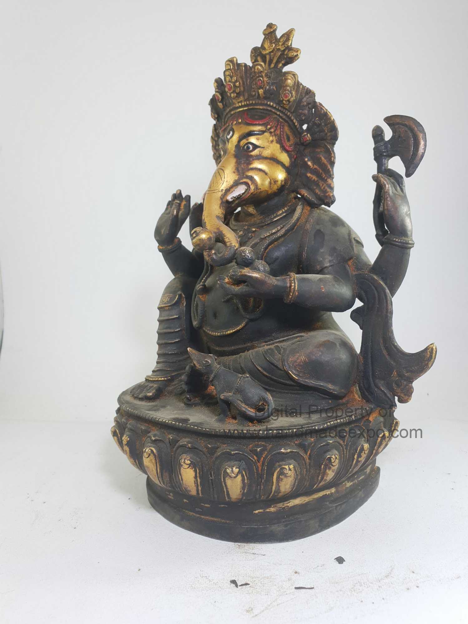 Tibetan Statue Of Ganesh antique Finishing