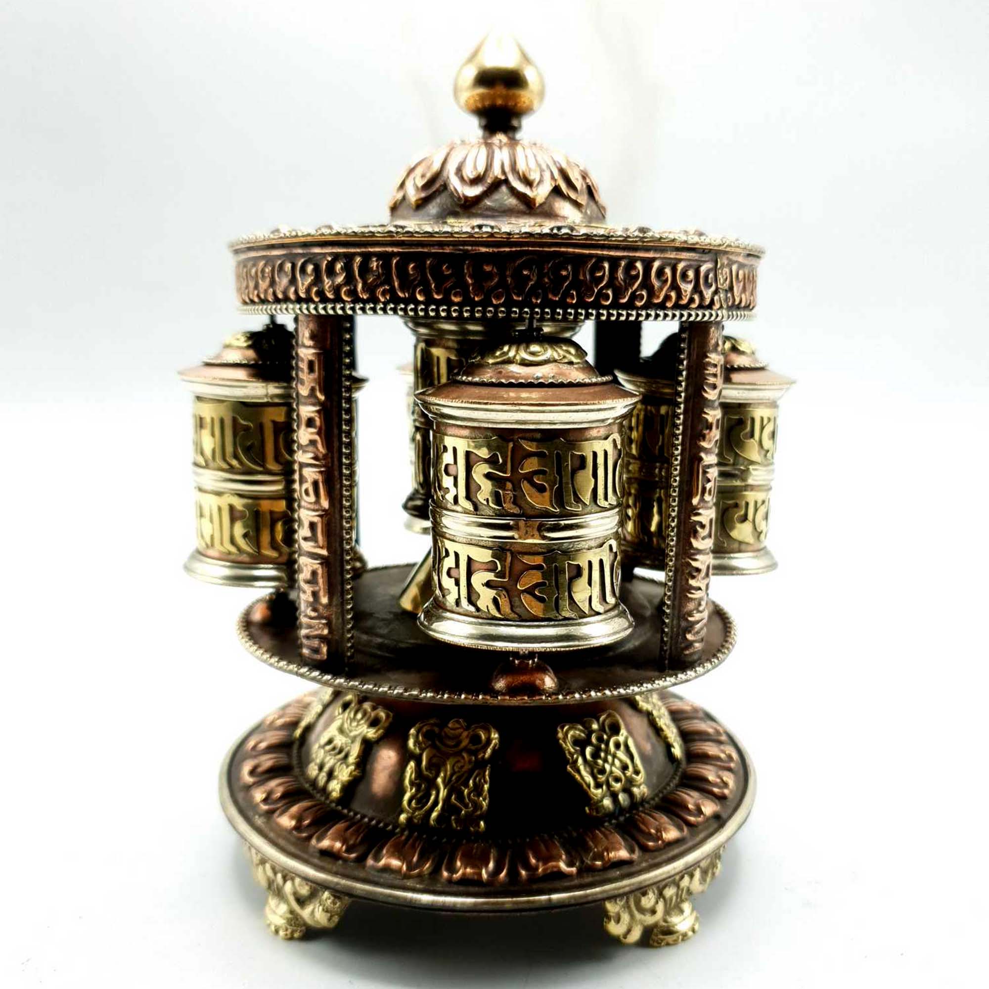 Five All Rotating Table Top Prayer Wheel Set <span Style=