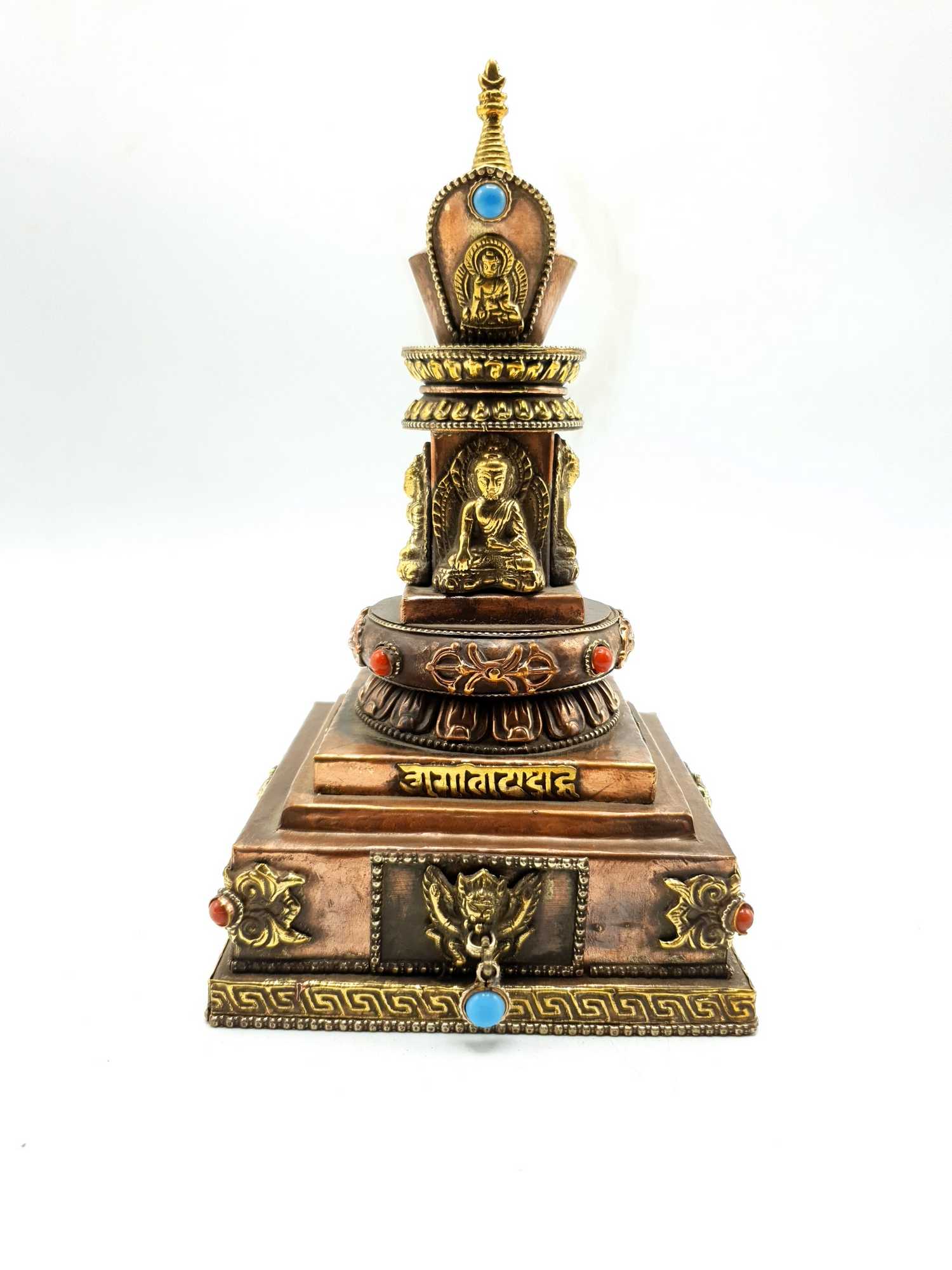 Tibetan Stupa With Incense Burner Made By Copper Sheet