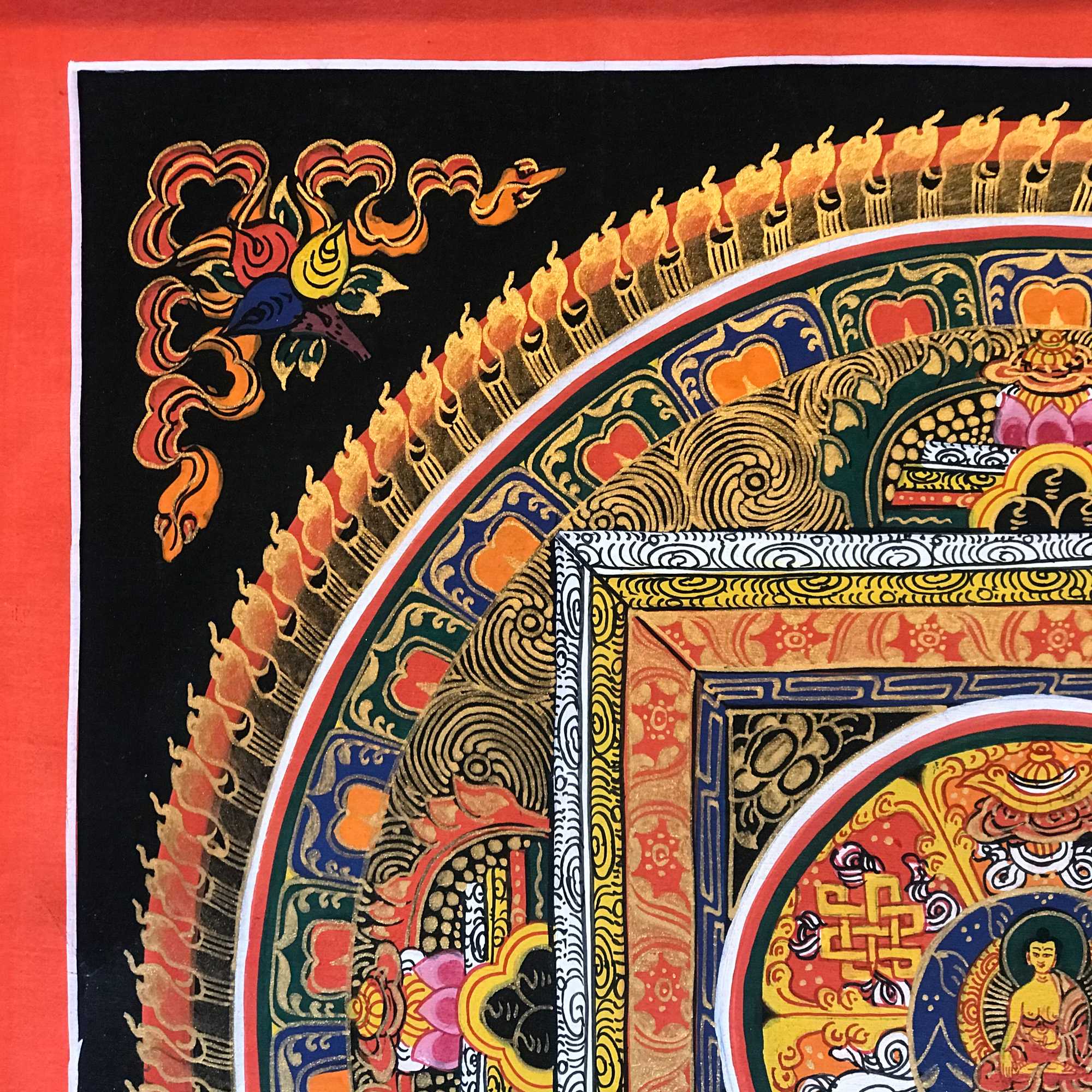 Tibetan Square Mandala With shakyamuni Buddha