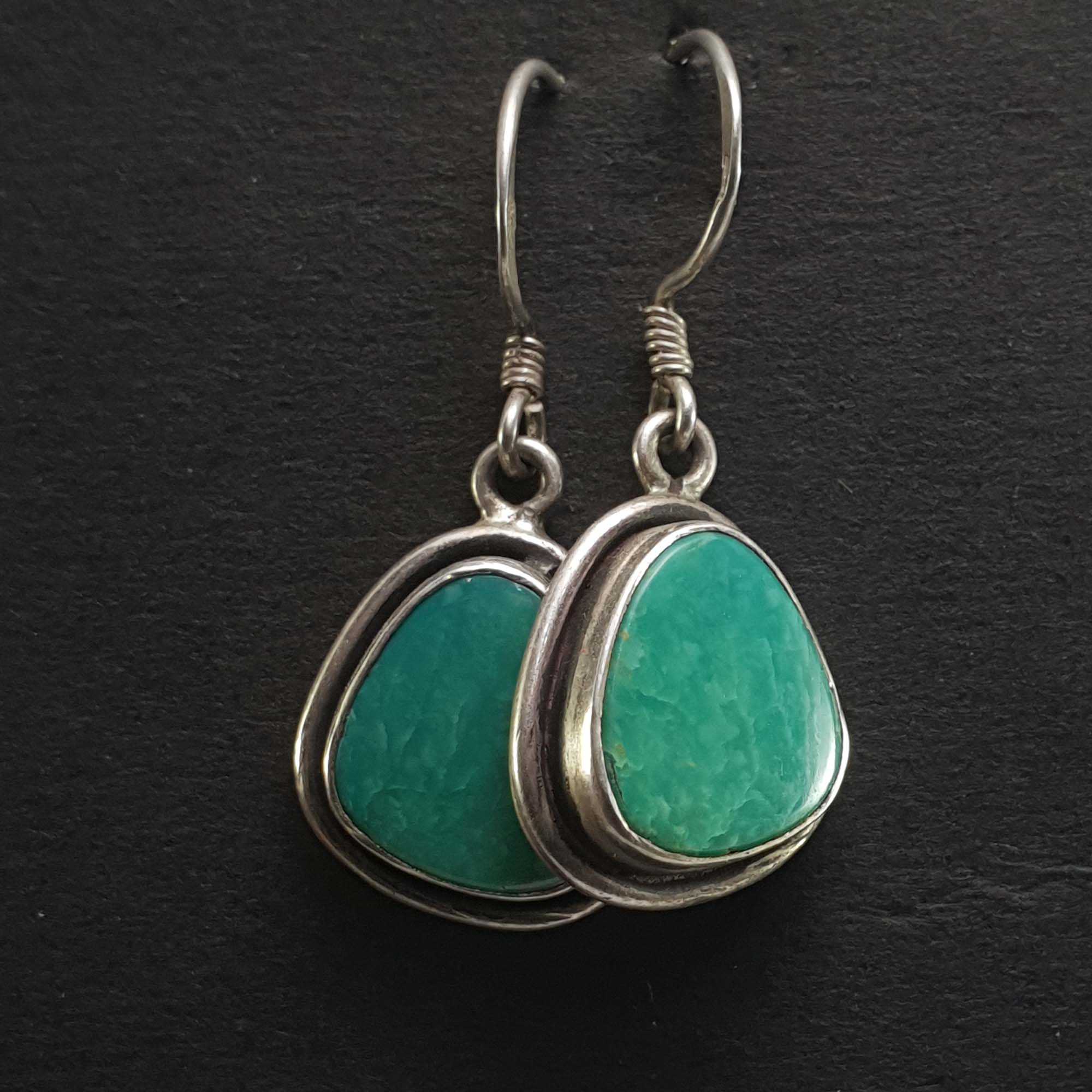 Old Tibetan Turquoise Earrings <span Style=
