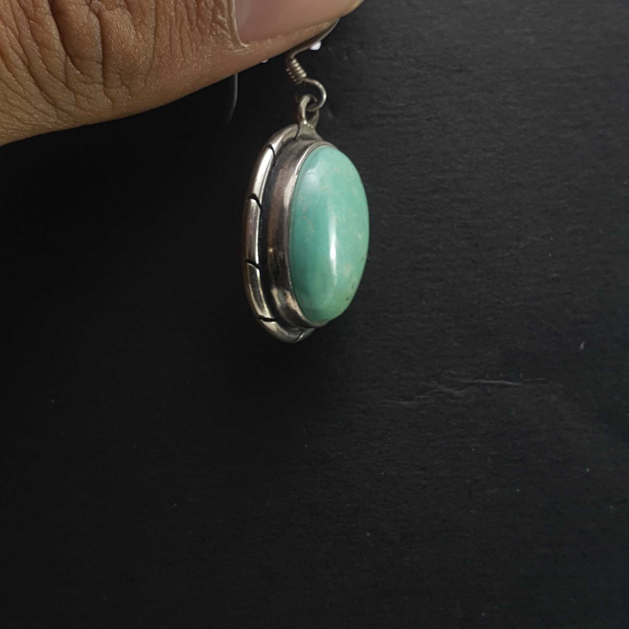 Old Tibetan Turquoise Earrings pair