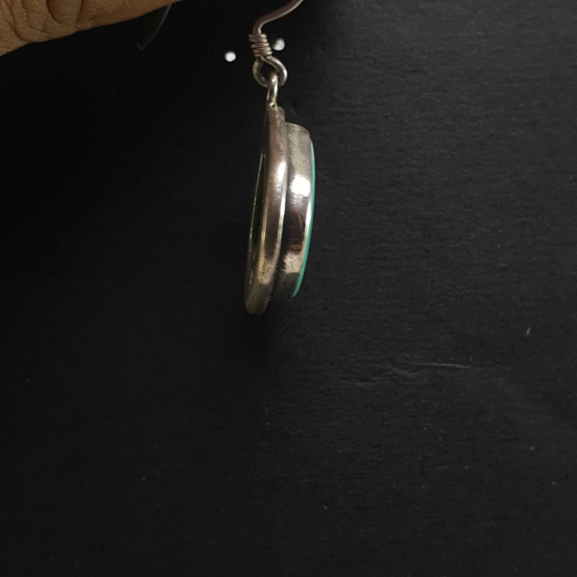 Old Tibetan Turquoise Earrings pair