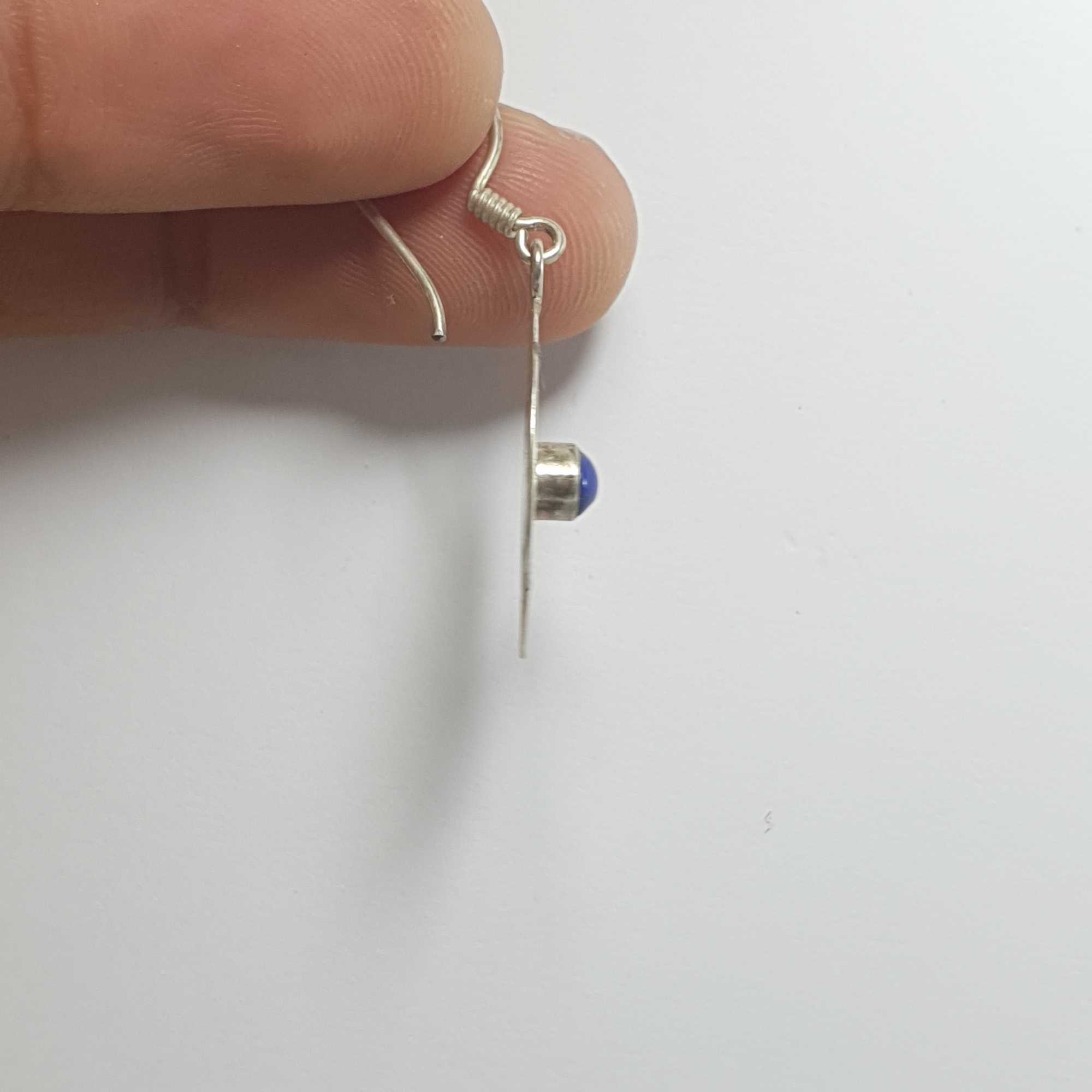 Nepali Handmade Silver Earring lapis