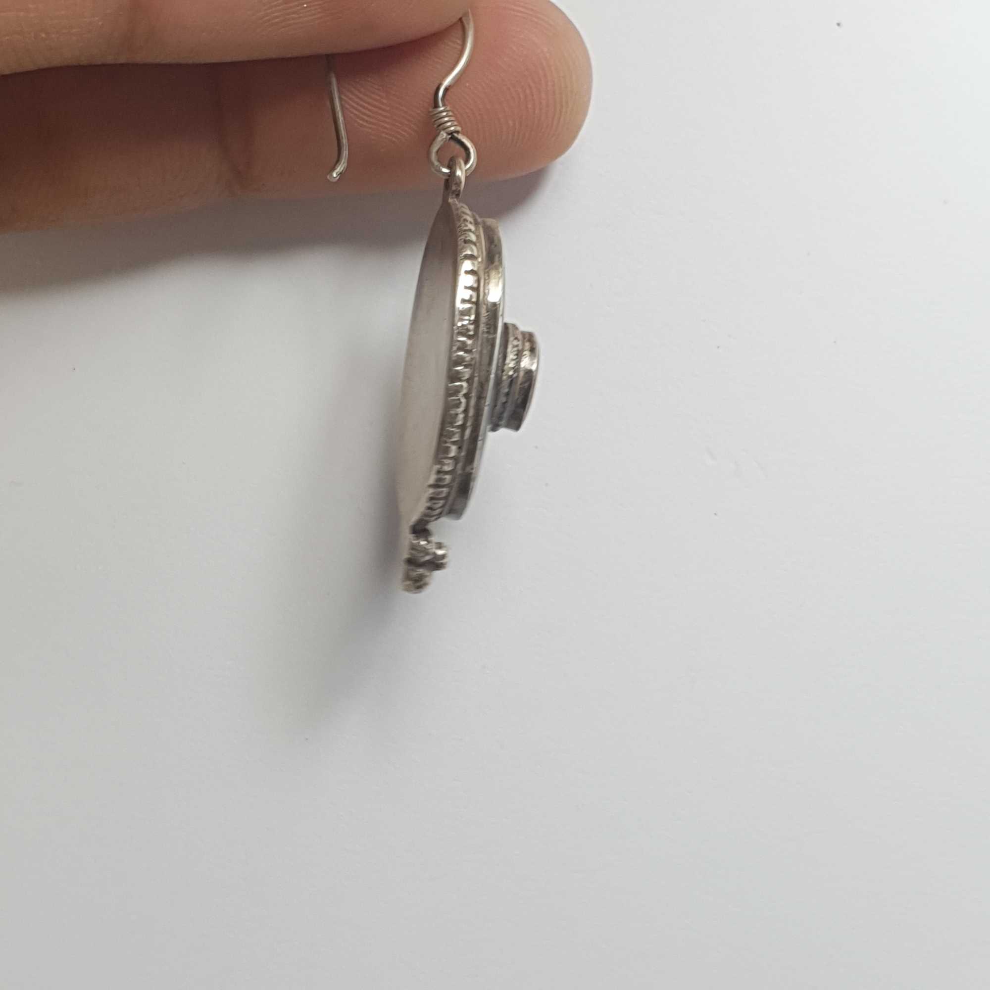 Nepali Handmade Silver Earring lapis
