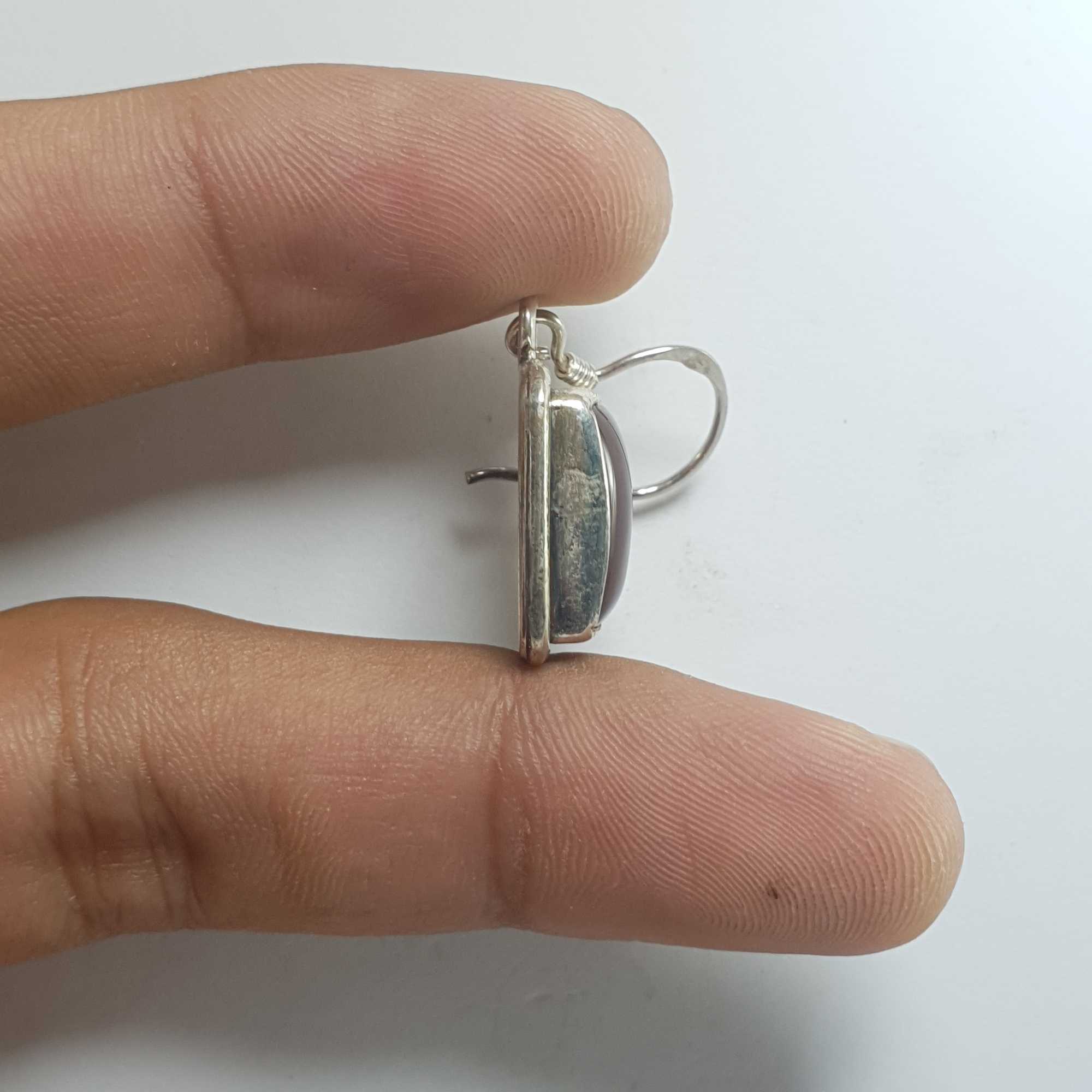 Silver Earrings With real Onyx Stone