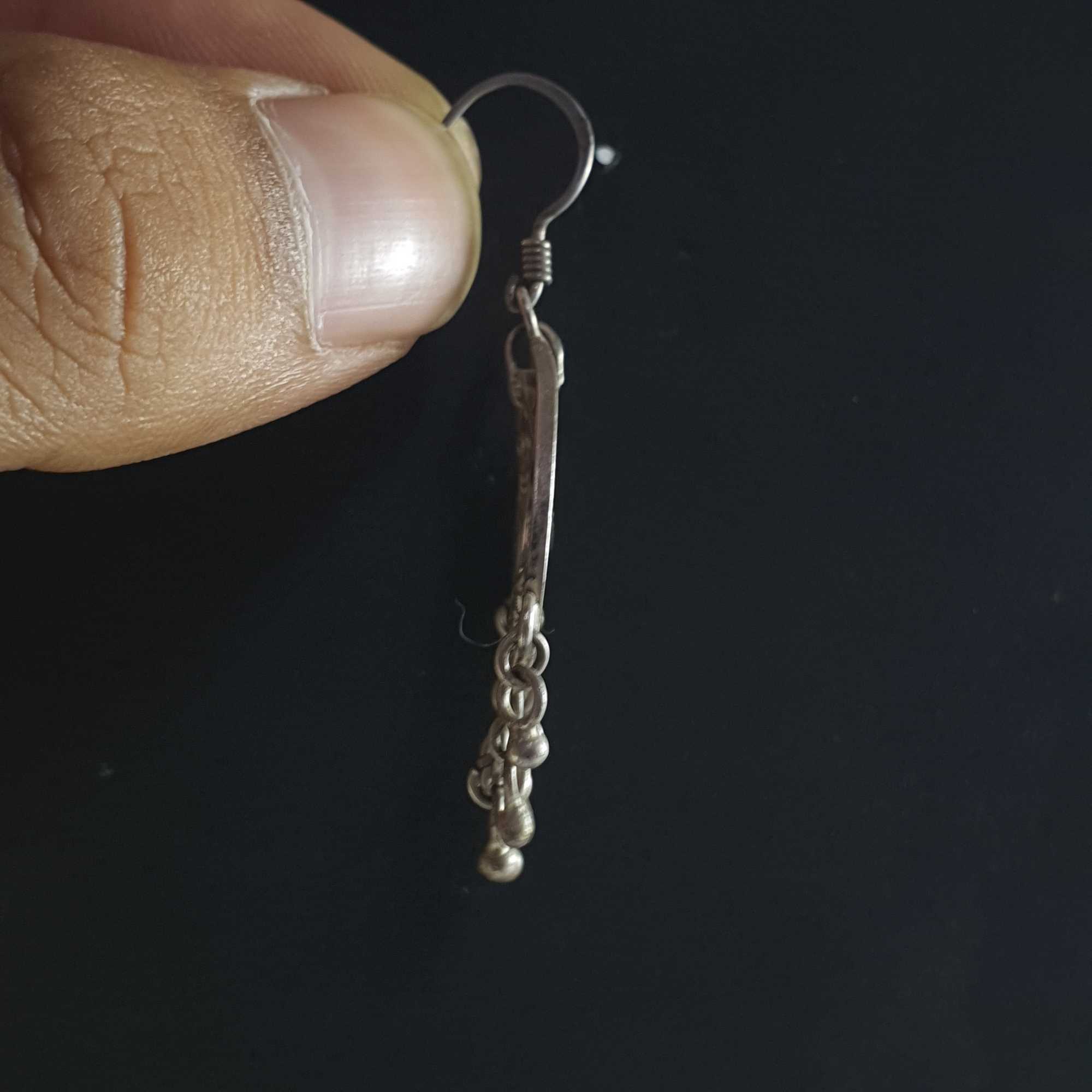 Silver Earrings With