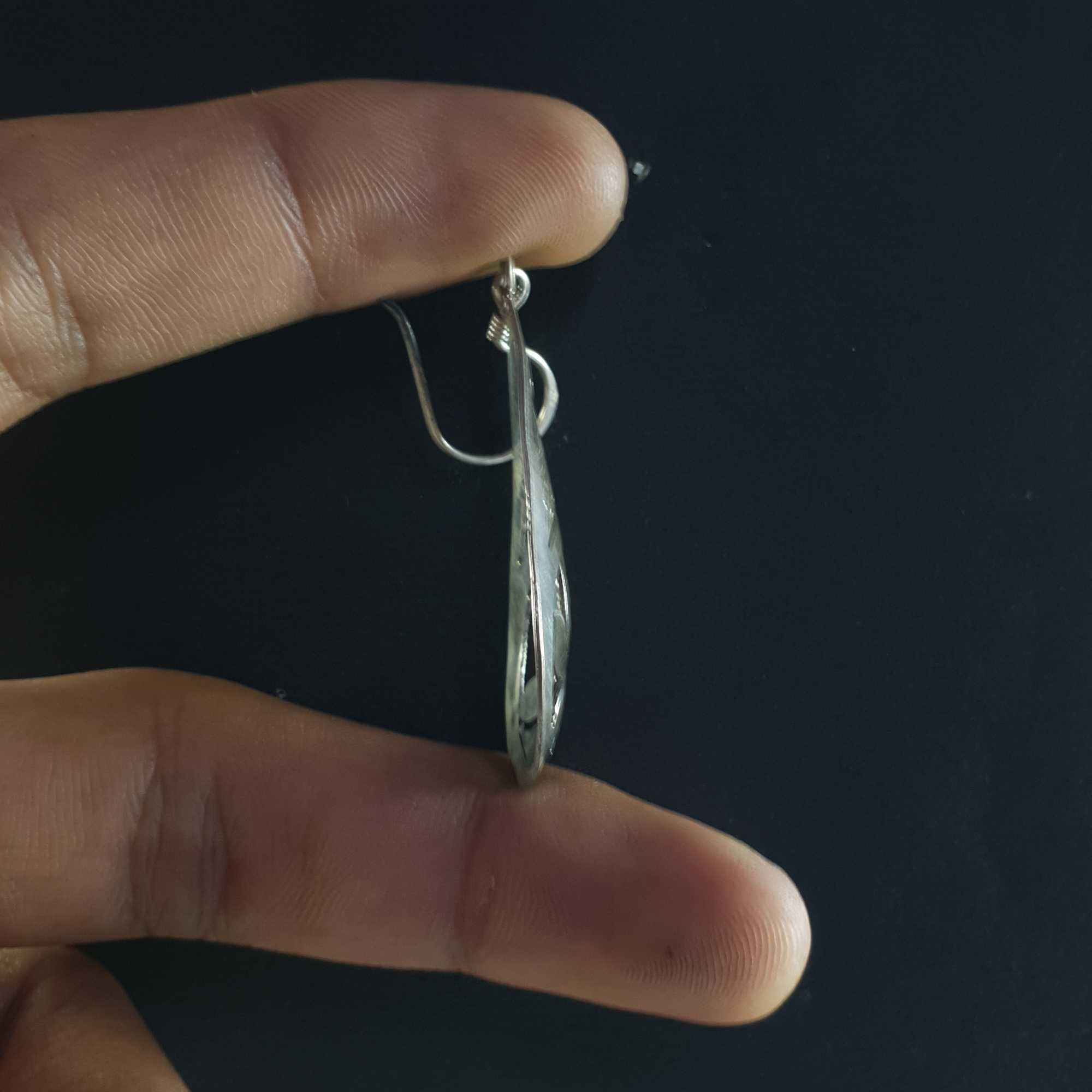 Silver Earrings With