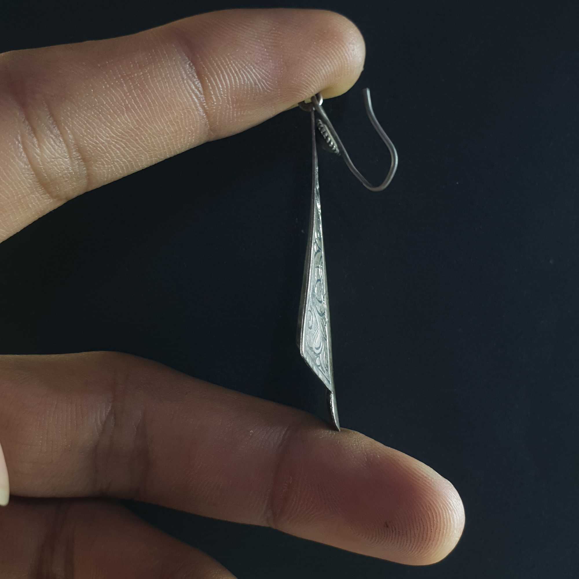 Silver Earrings With
