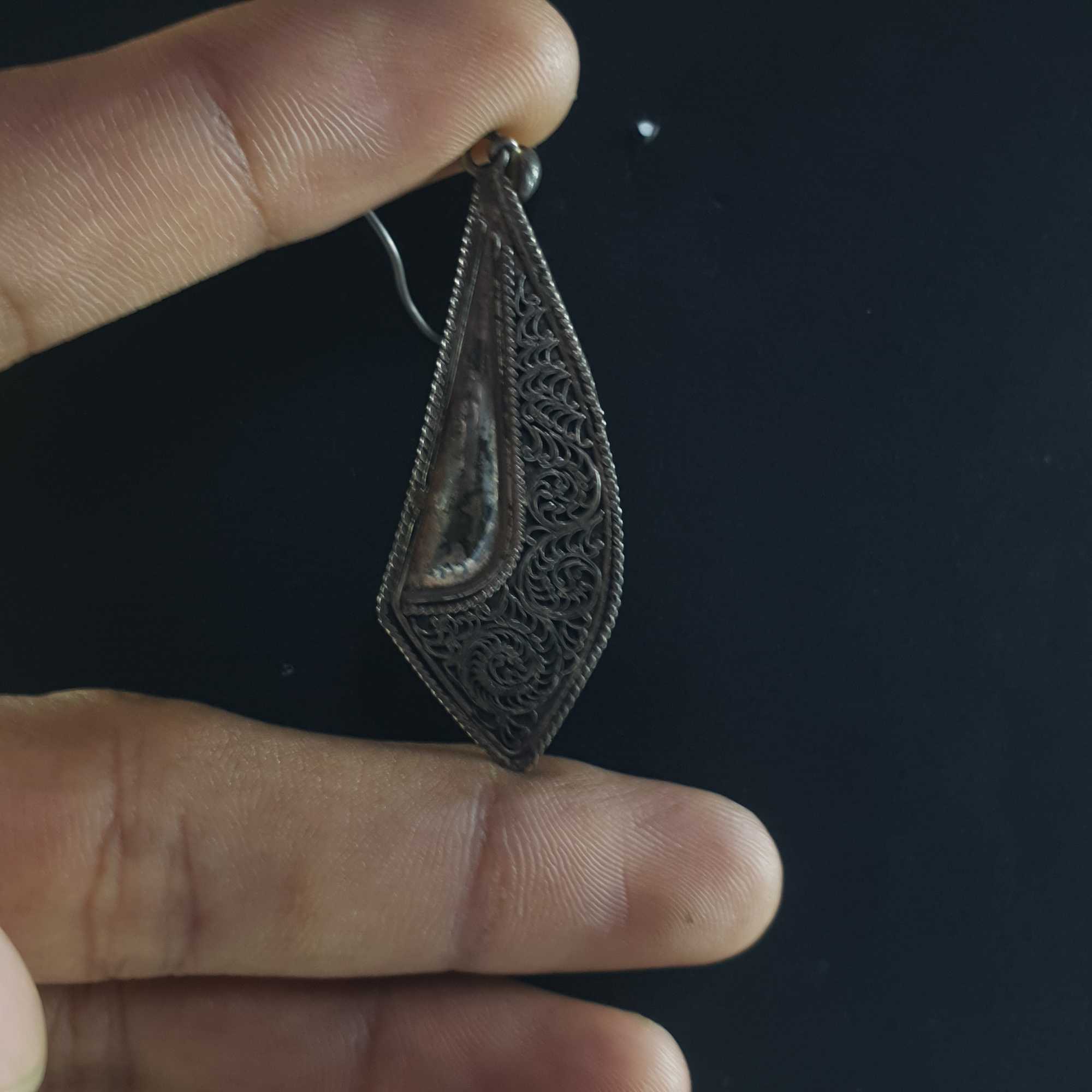 Silver Earrings With
