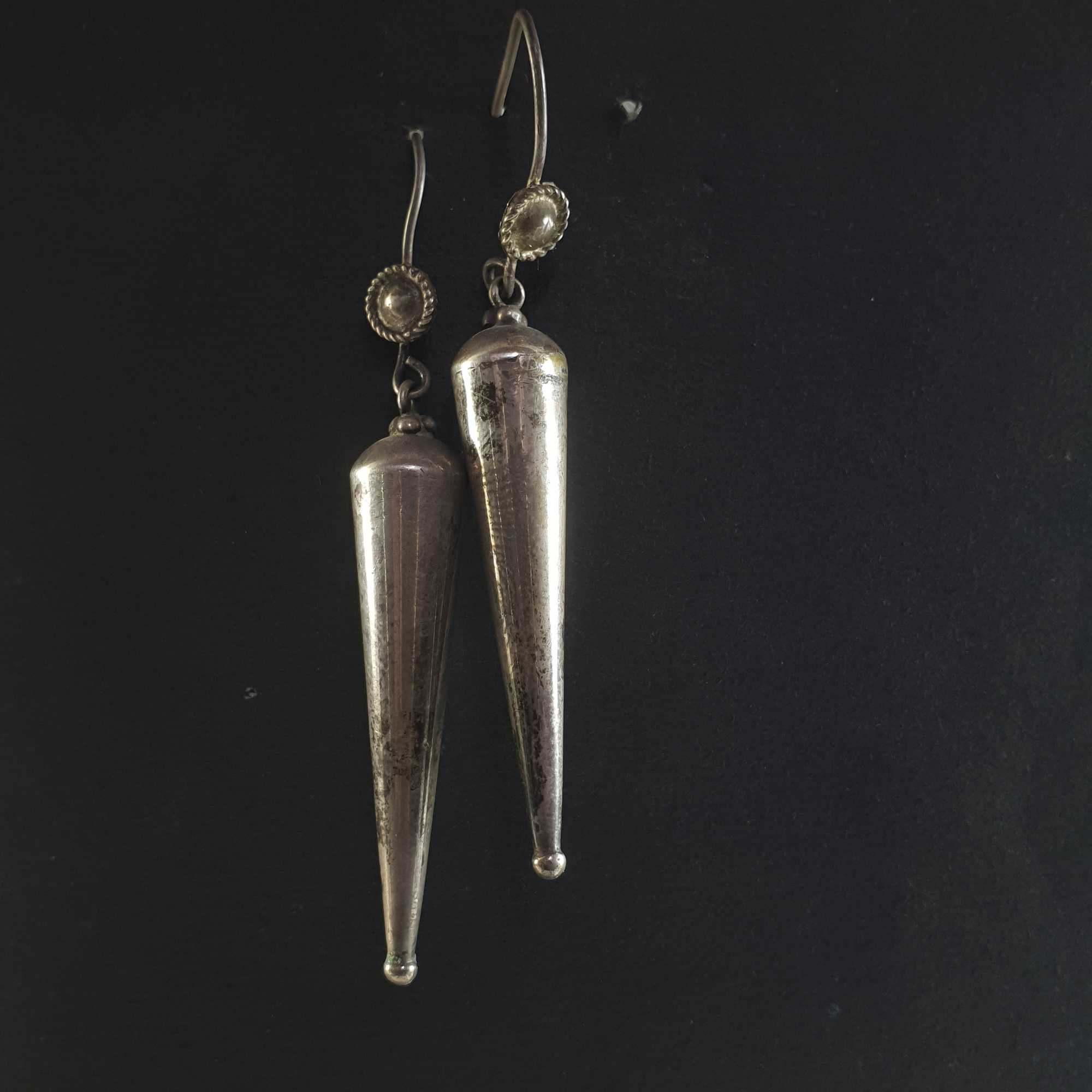 Silver Earrings With