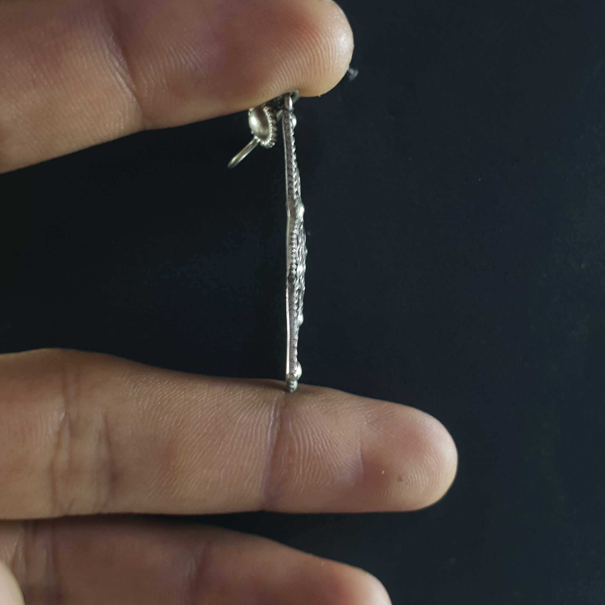 Silver Earrings With