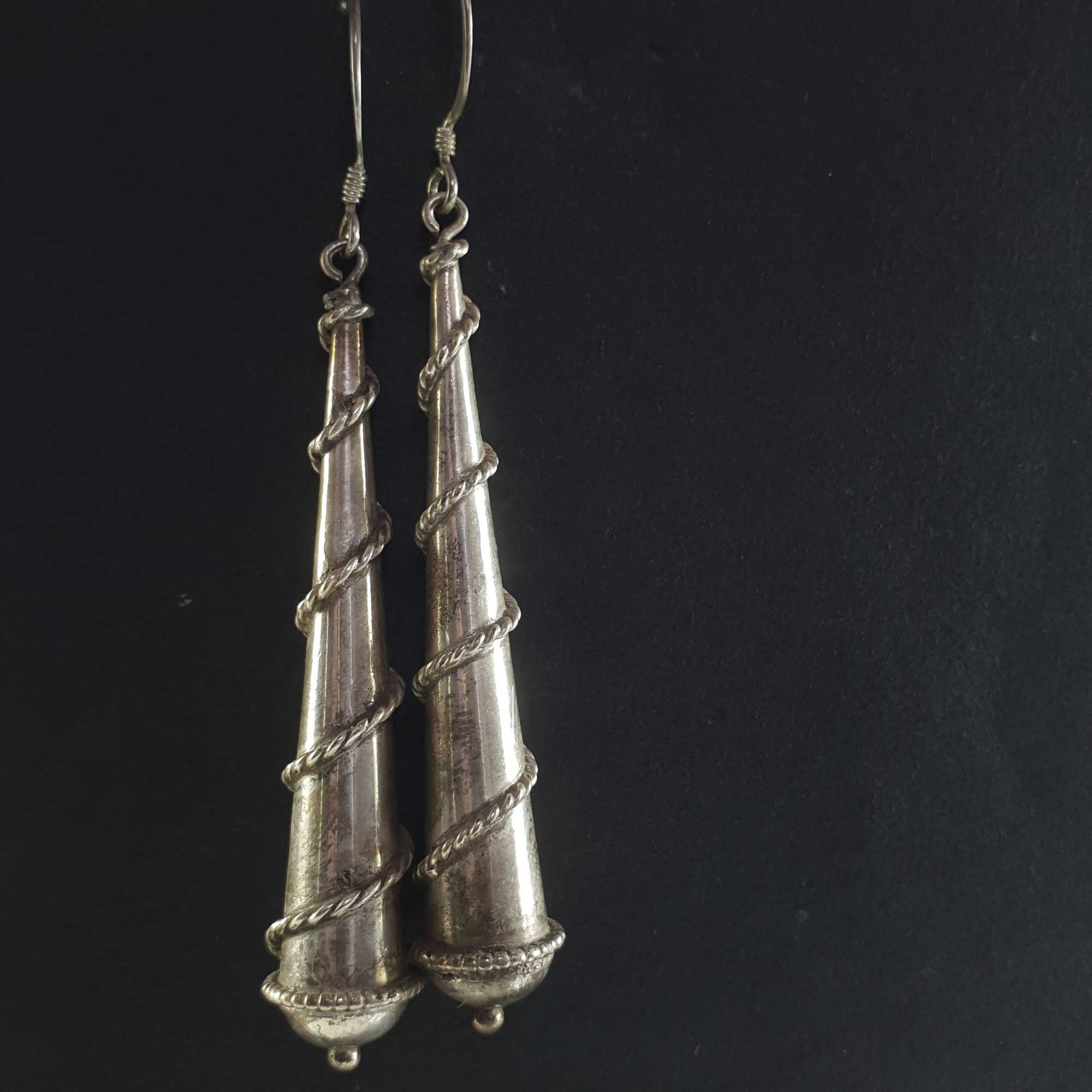 Silver Earrings With