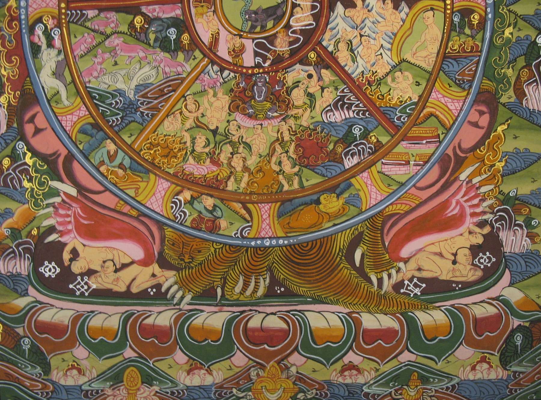 Tibetan Thangka Of Wheel Of Life