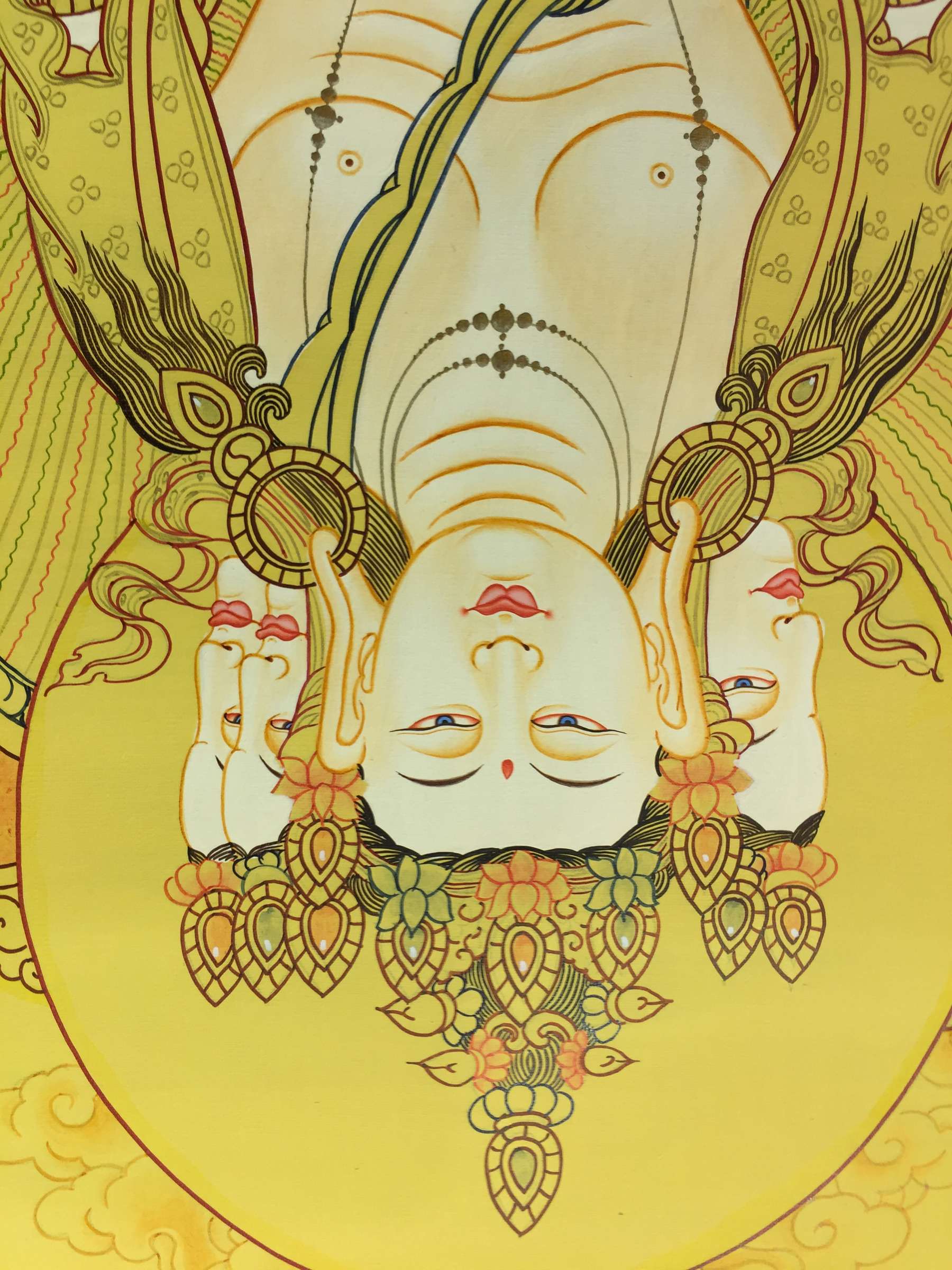 Tibetan Thangka Of Long Life Deity