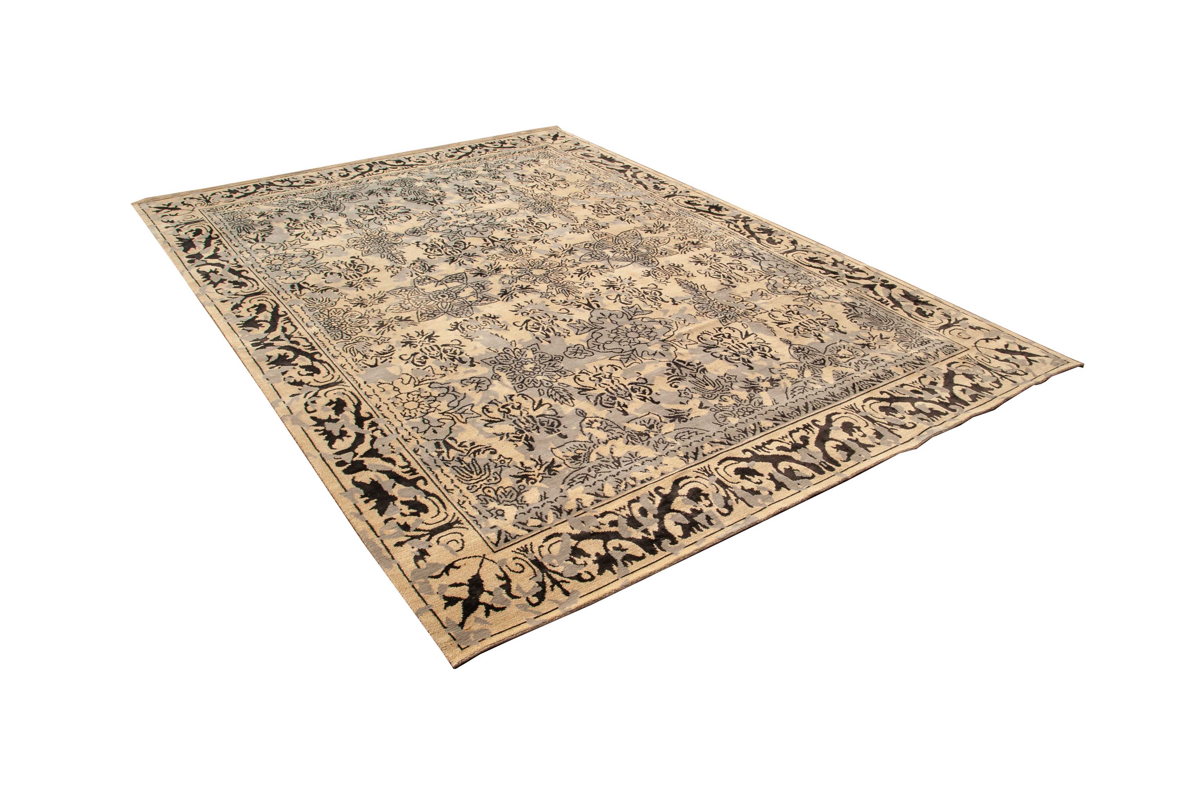 Nepali Handmade Woolen Abstract Carpet, <span Style=