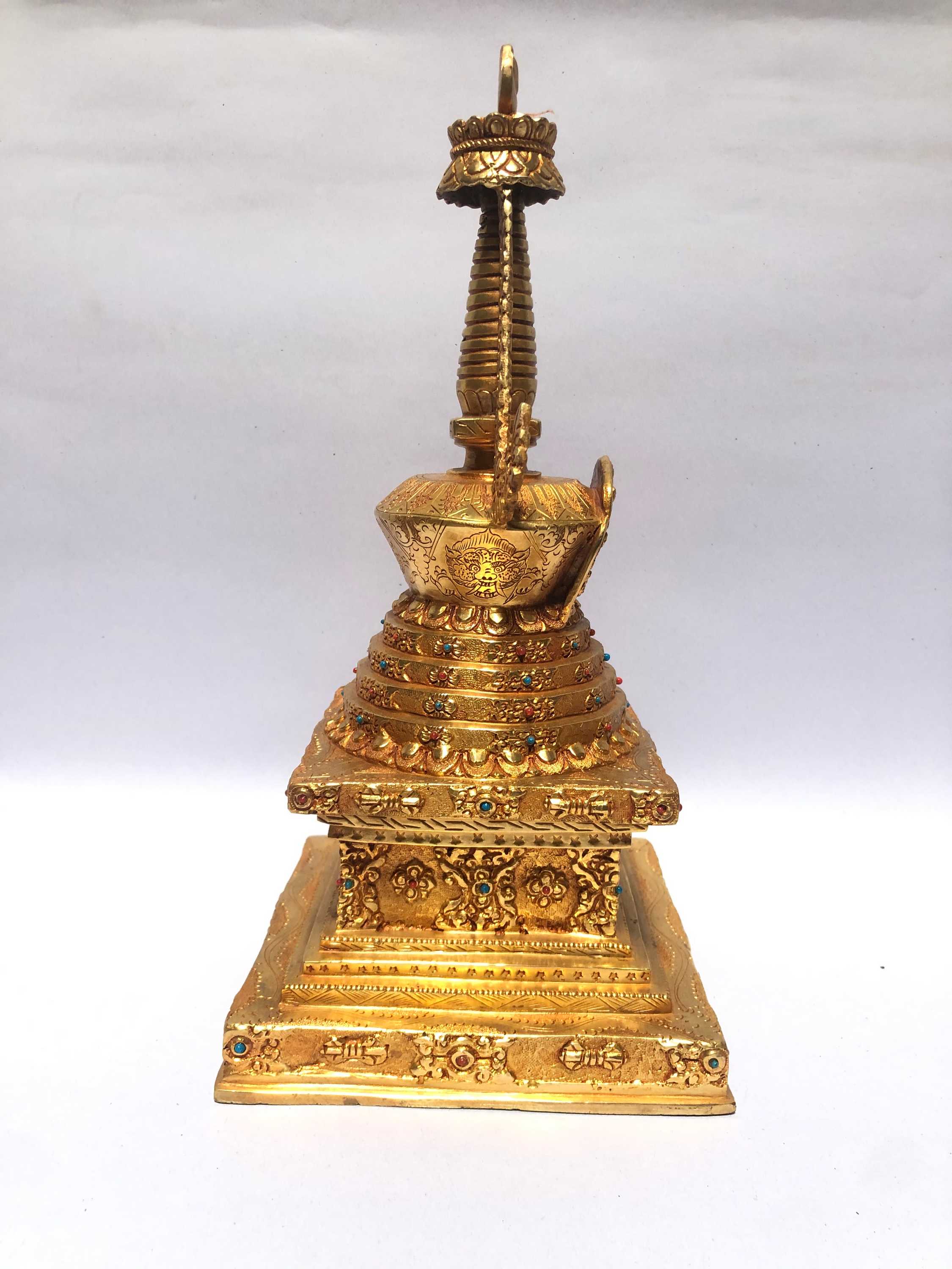 monastery Quality Lotus Stupa Pepung Chorten, full Gold Plated