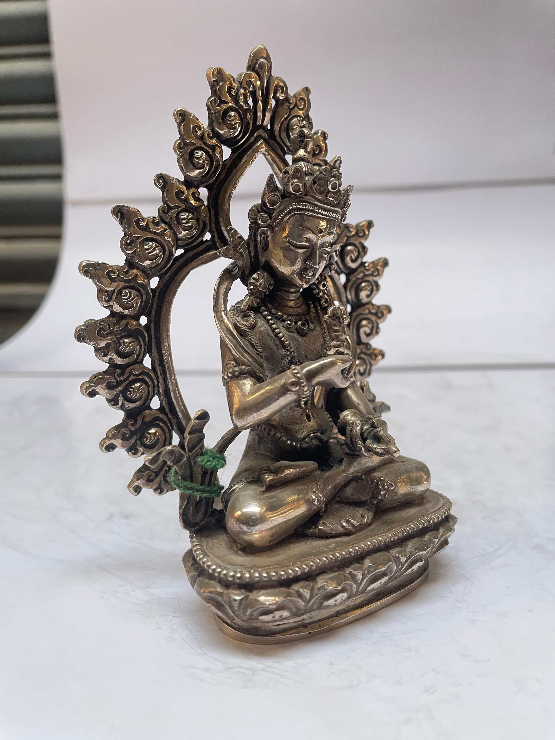 master Quality, Sterling Silver, 430 Gram Statue Of Vajrasattva, old Stock