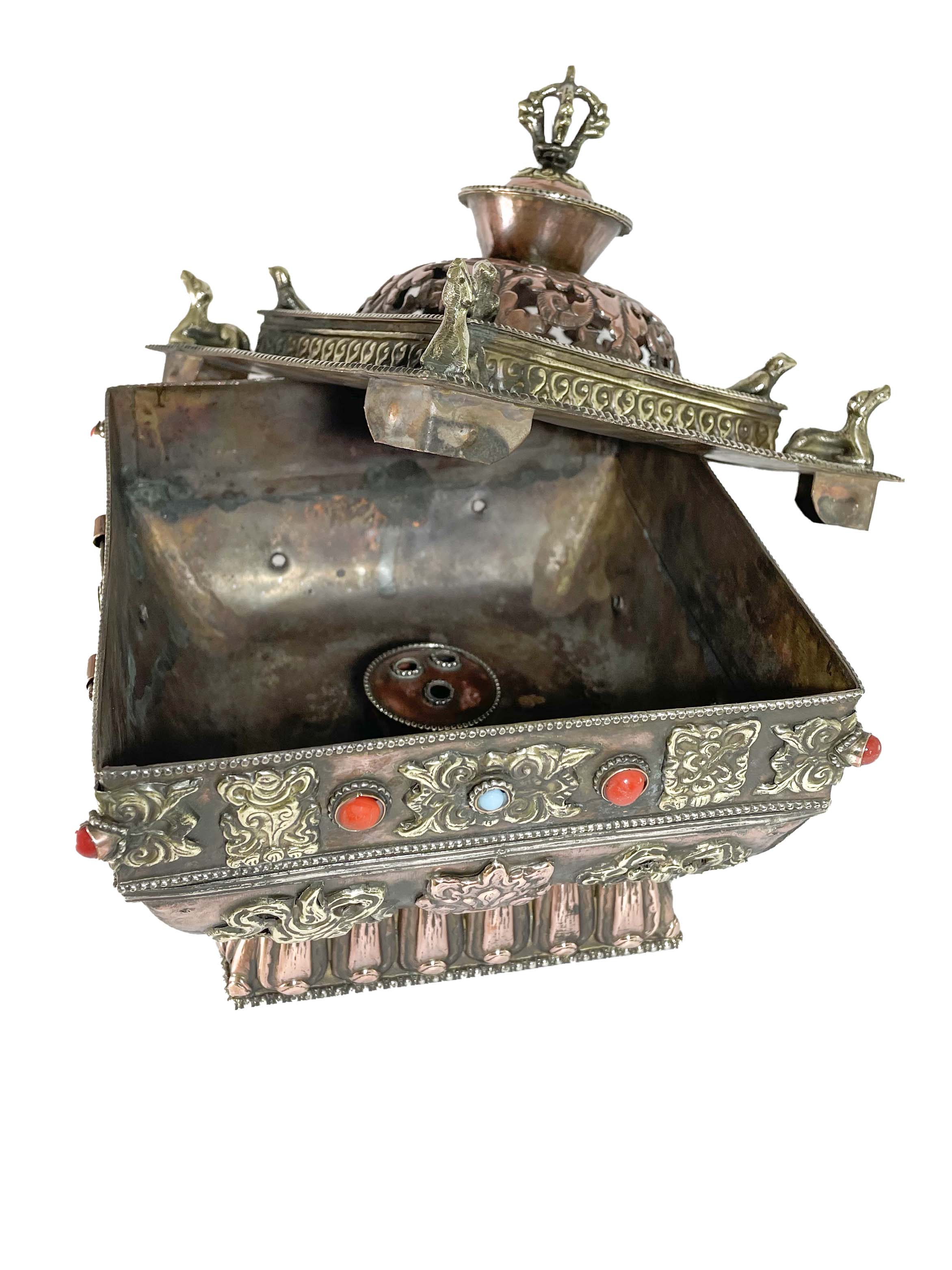 Hand Beaten Metal Incense Burner, <span Style=
