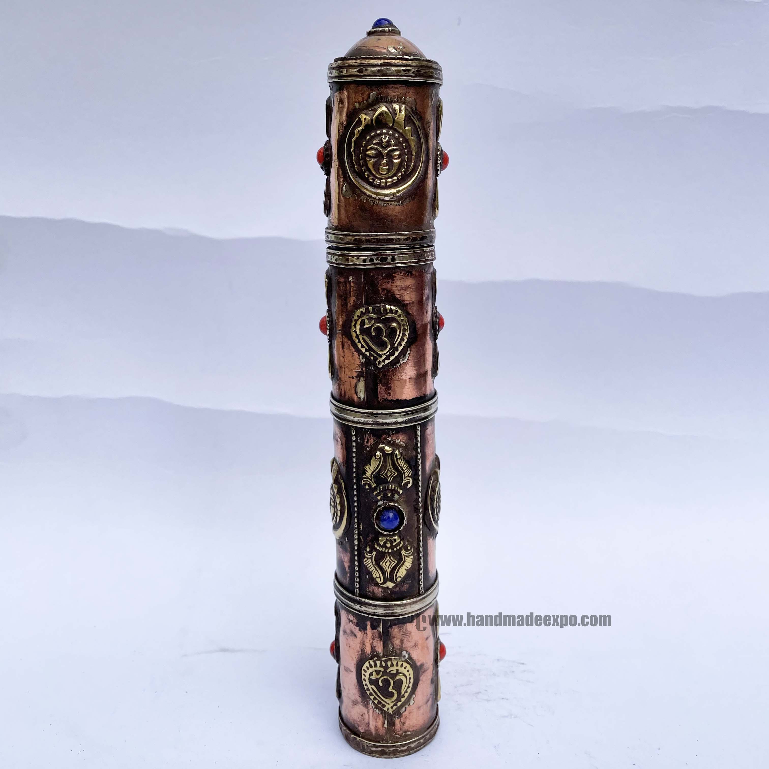 Hand Beaten Metal Incense Holder, Copper Antique