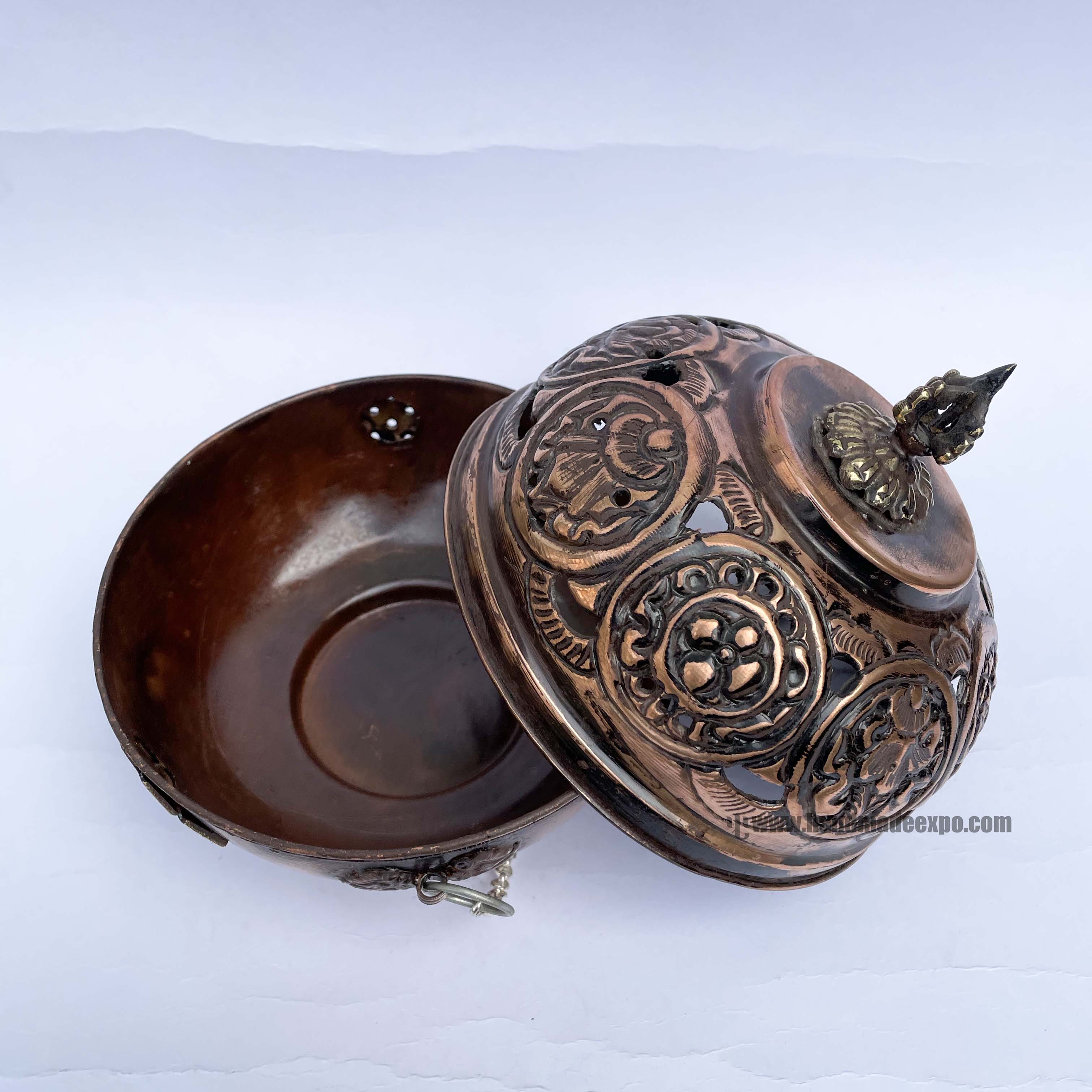 Hand Beaten Metal Incense Burner, <span Style=