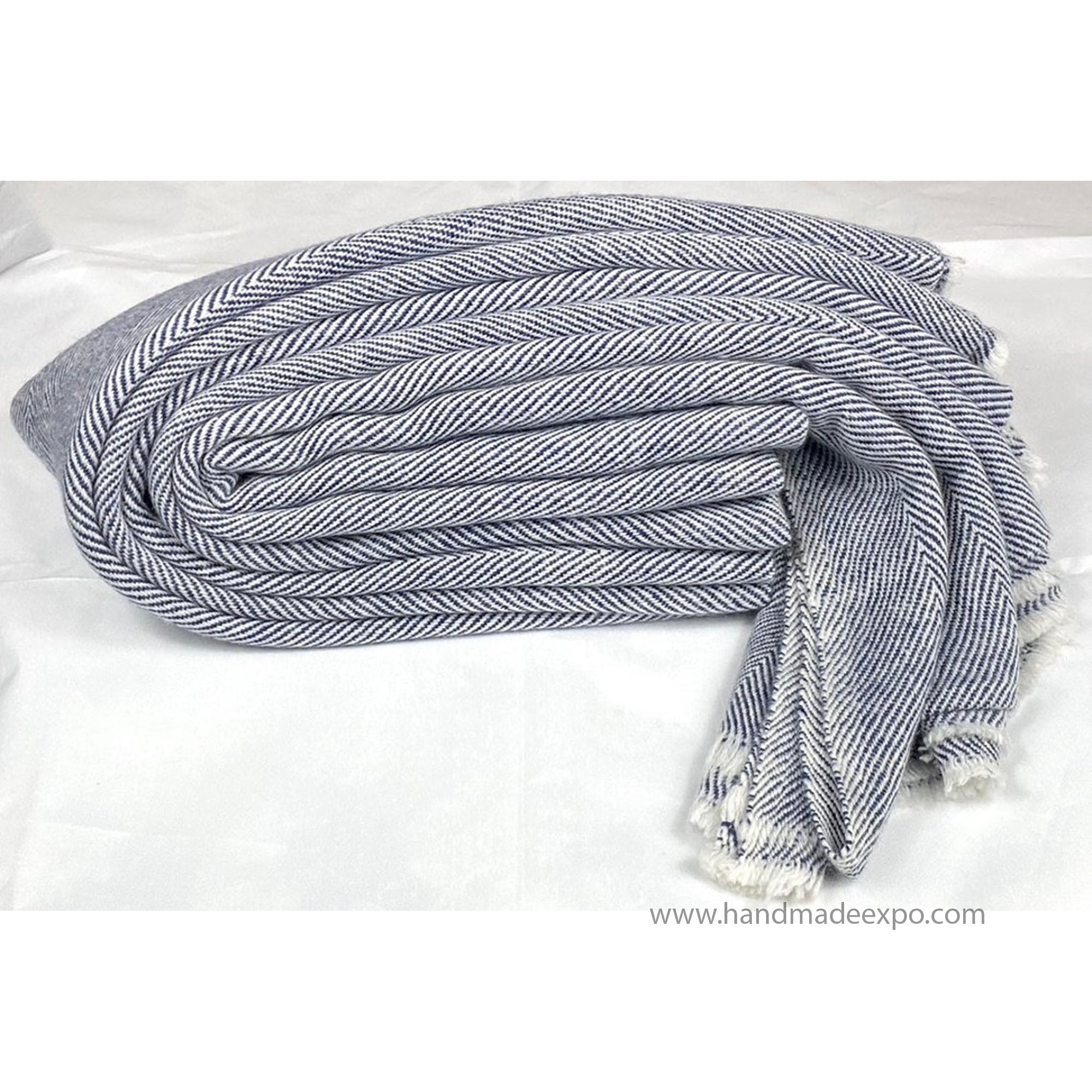 Pashmina Blanket, Thick Nepali Pashmina Shawl, Eight-ply Wool, Grey