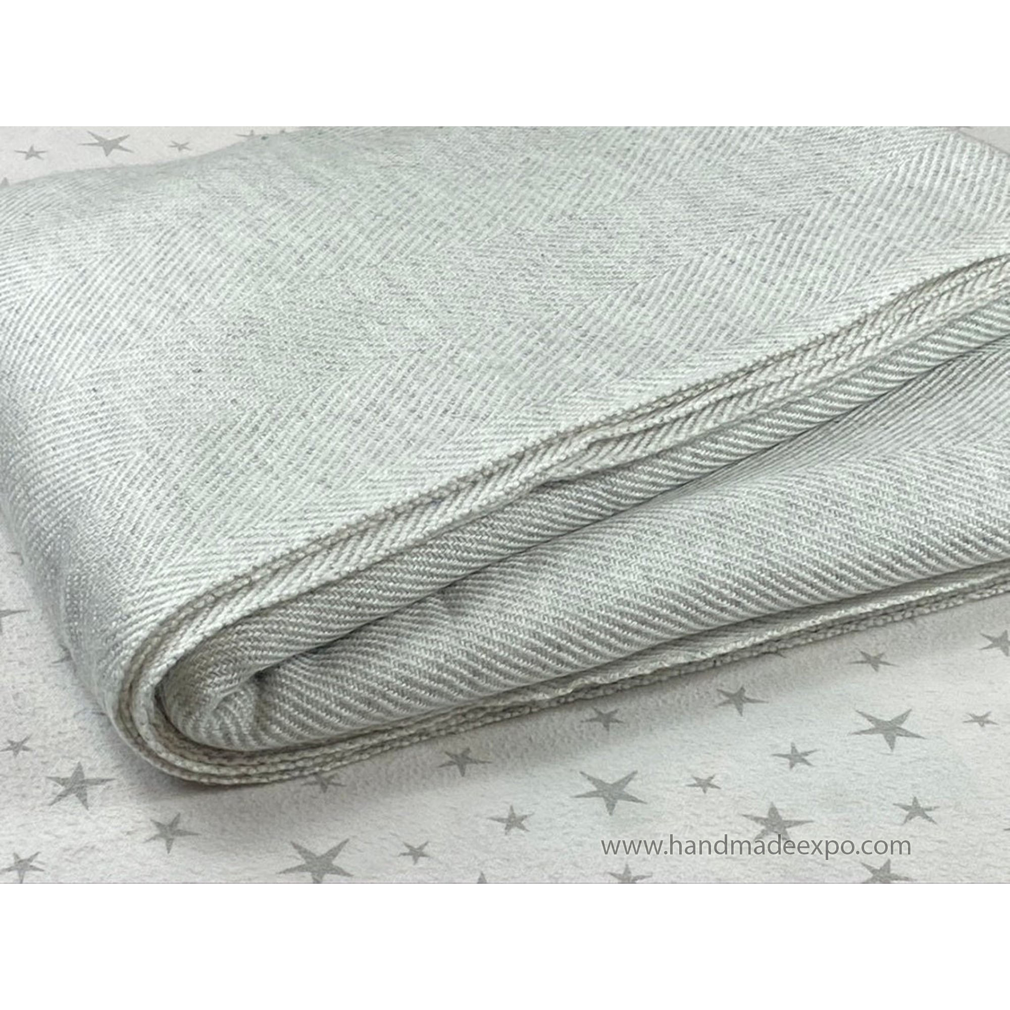 Pashmina Blanket, Thick Nepali Pashmina Shawl, Eight-ply Wool, White