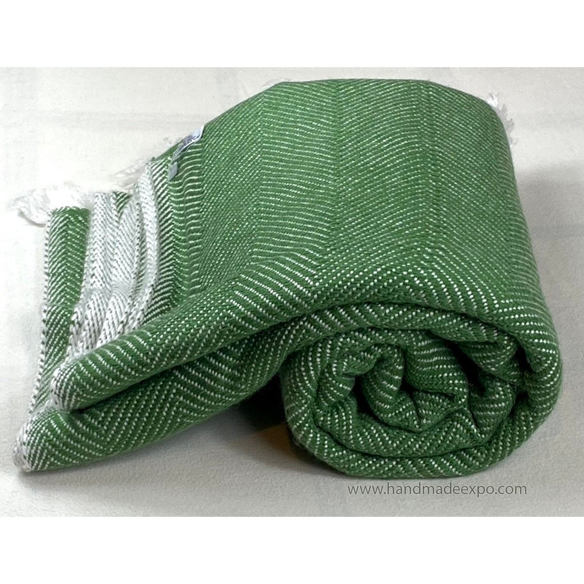Pashmina Blanket, Thick Nepali Pashmina Shawl, Eight-ply Wool, Green