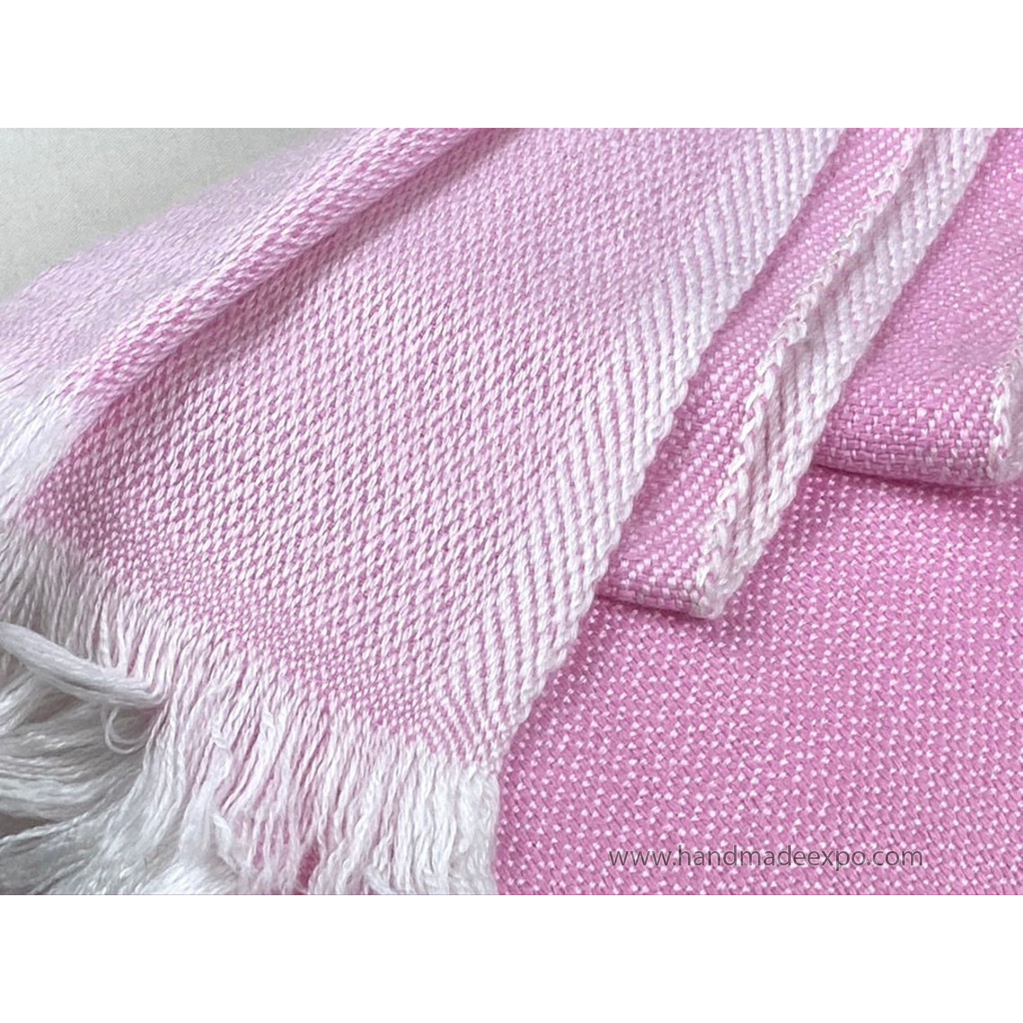 Pashmina Blanket, Thick Nepali Pashmina Shawl, Eight-ply Wool, Pink