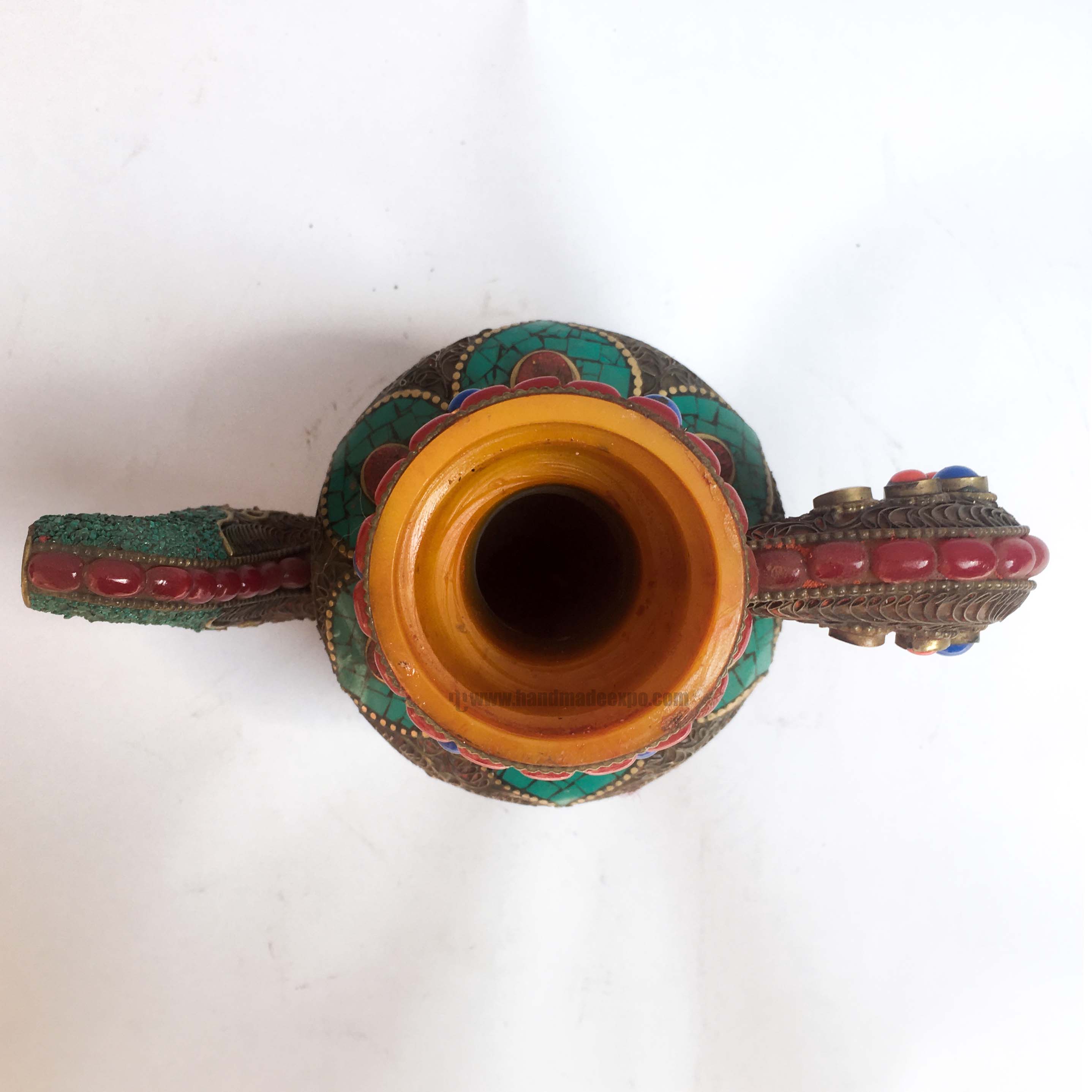 Tibetan Bhumpa- Bhumba Tea Pot, Multi Color, <span Style=