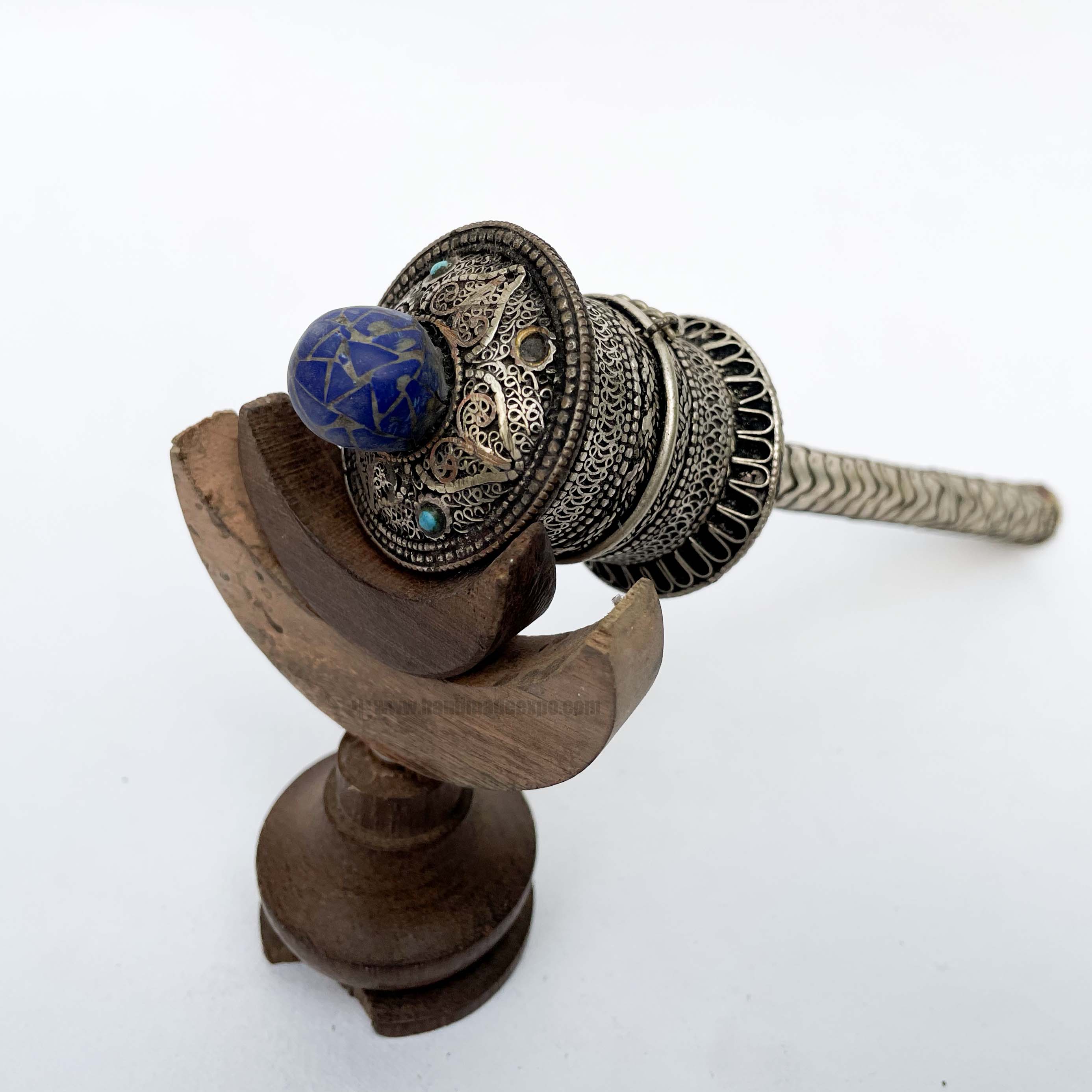 Silver Hand Held Prayer Wheel