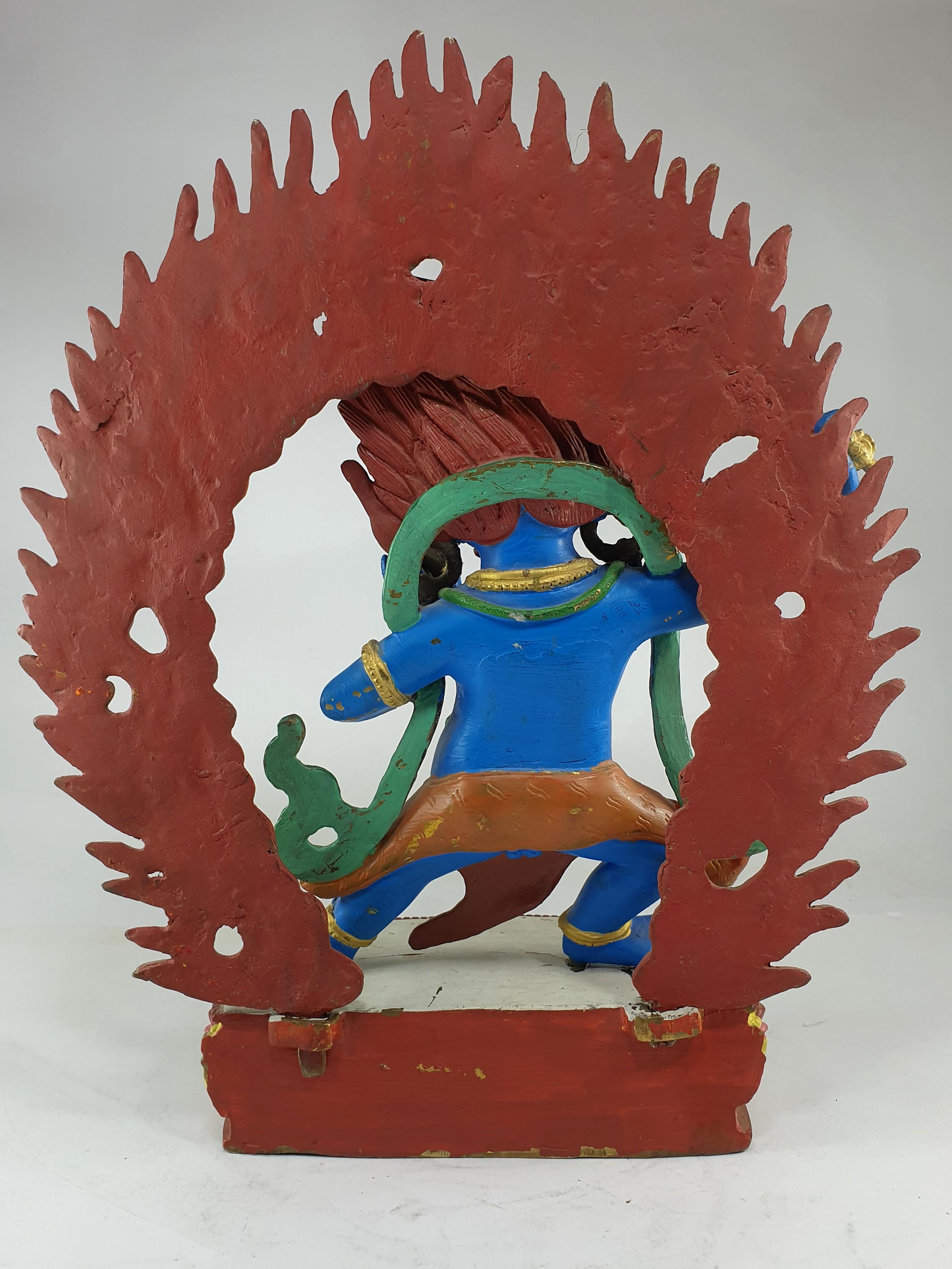 Buddhist Statue Of Vajrapani chana Dorje, Traditional Color Finishing With painted Face