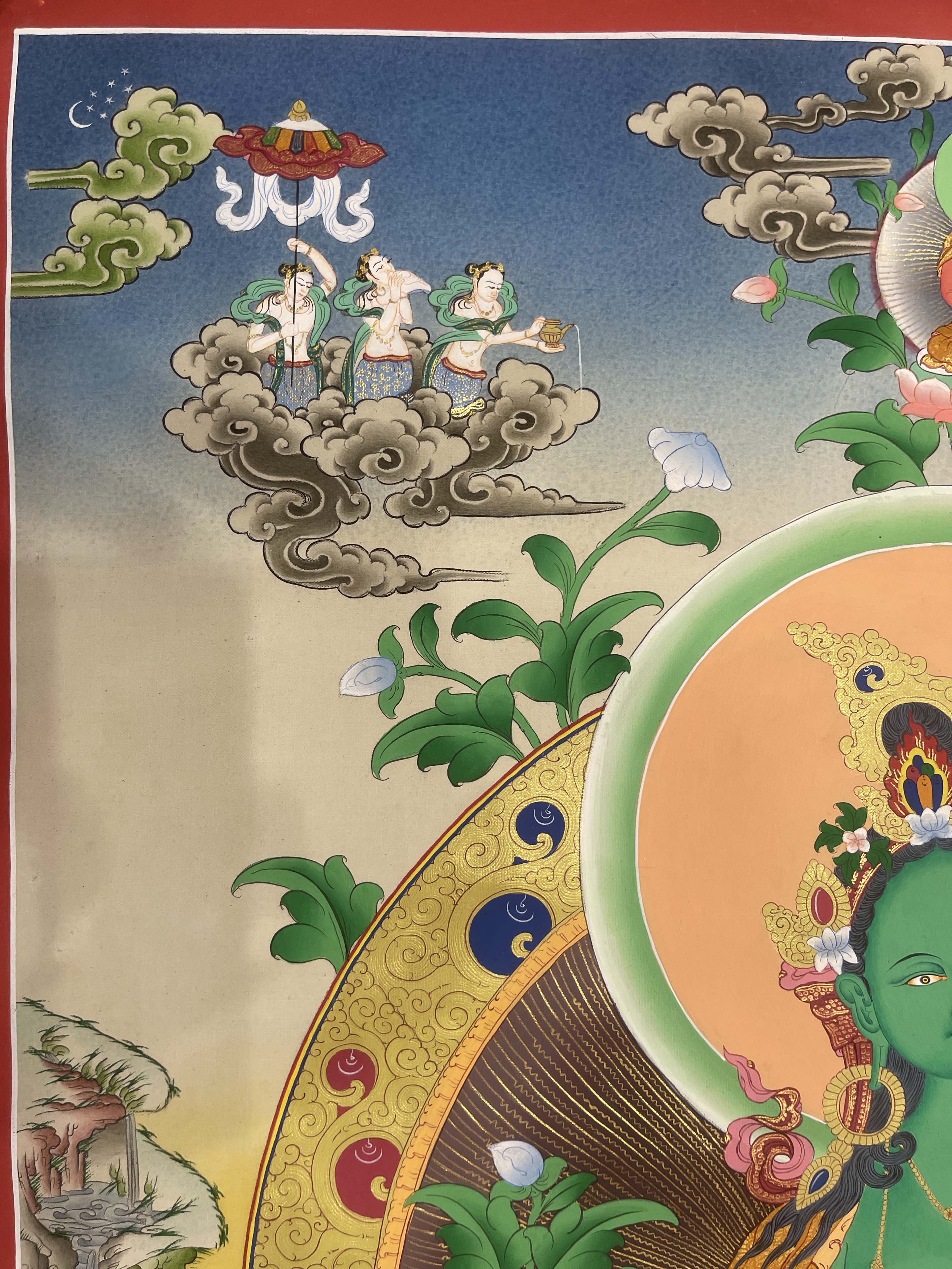 Buddhist Hand Painted Thangka <span Style=