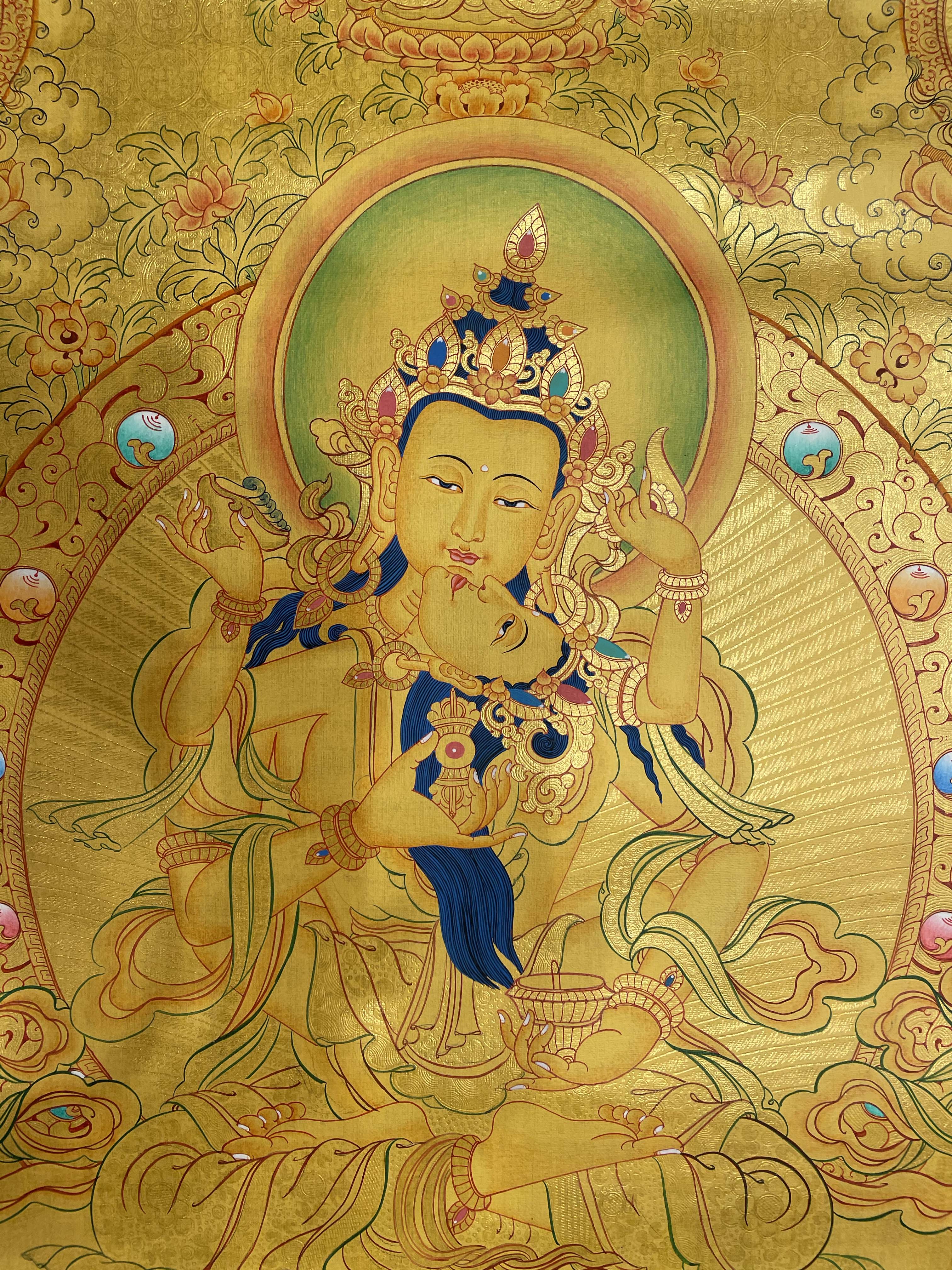 Buddhist Hand Painted Thangka <span Style=