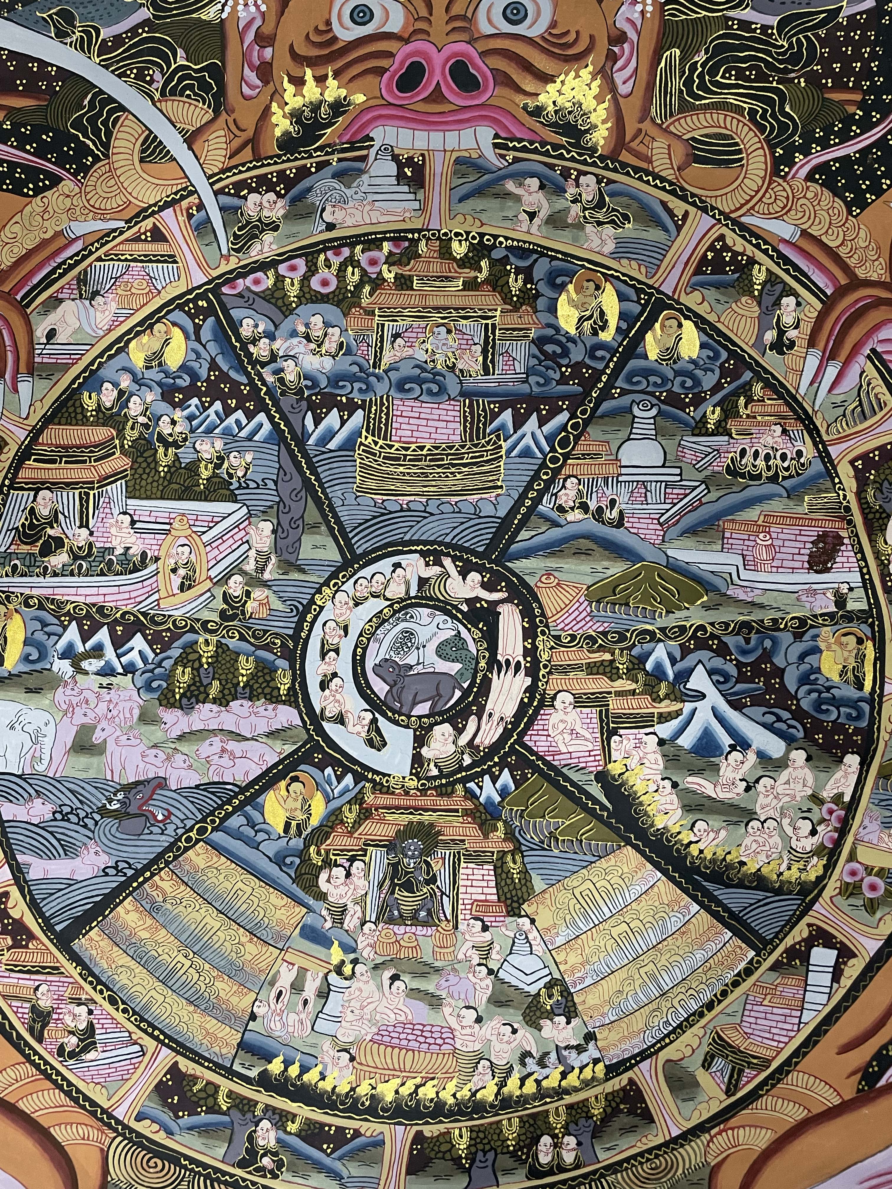 Buddhist Handmade Thangka <span Style=