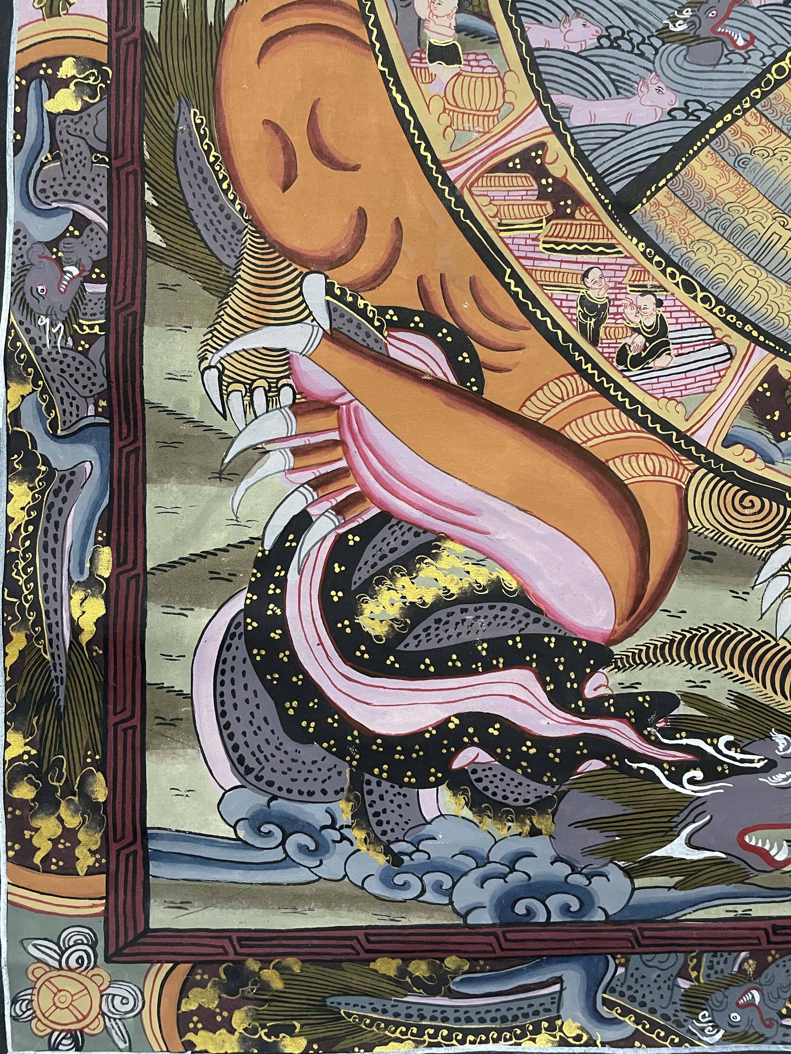 Buddhist Handmade Thangka Of Wheel Of Life Thangka