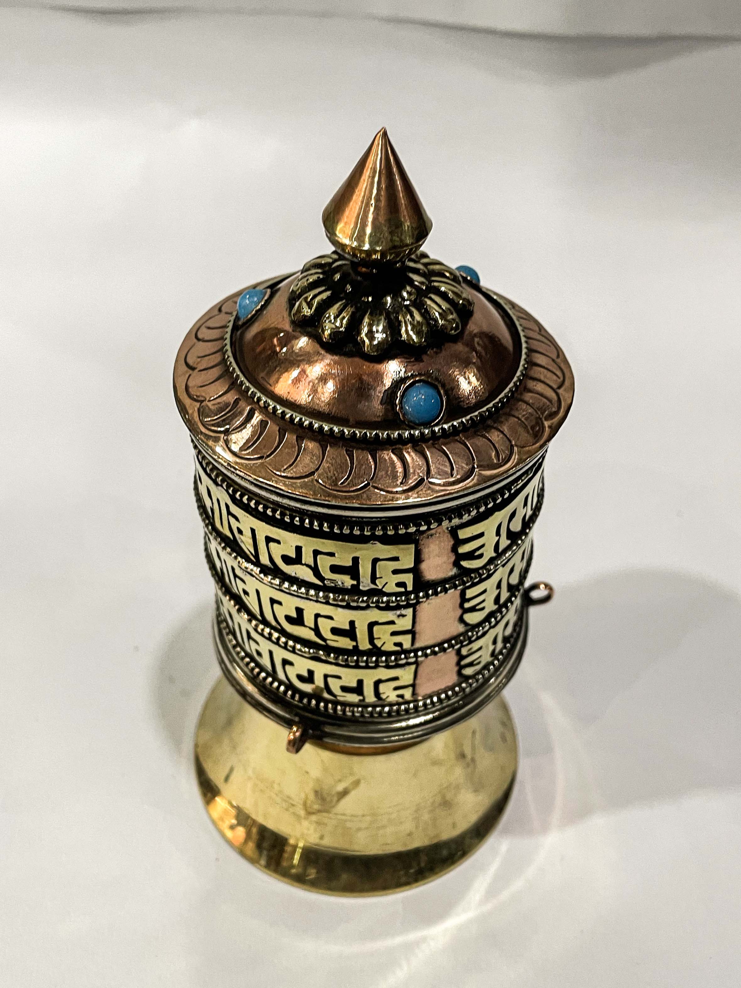 Table Prayer Wheel Small Size With Mantra Inside,
