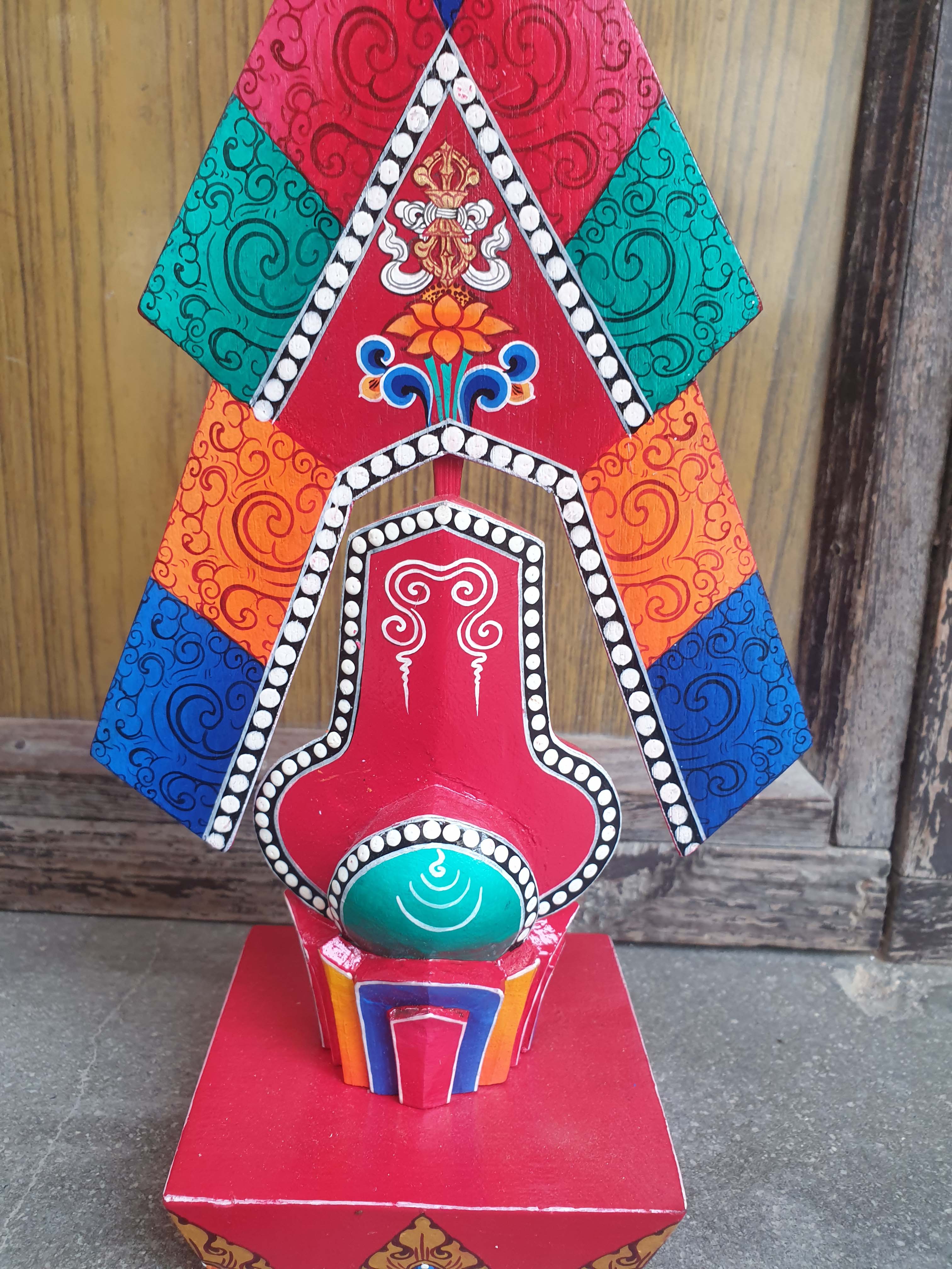 Buddhist Offering Item Of lazya 100 Gods Wooden Painted Torma,