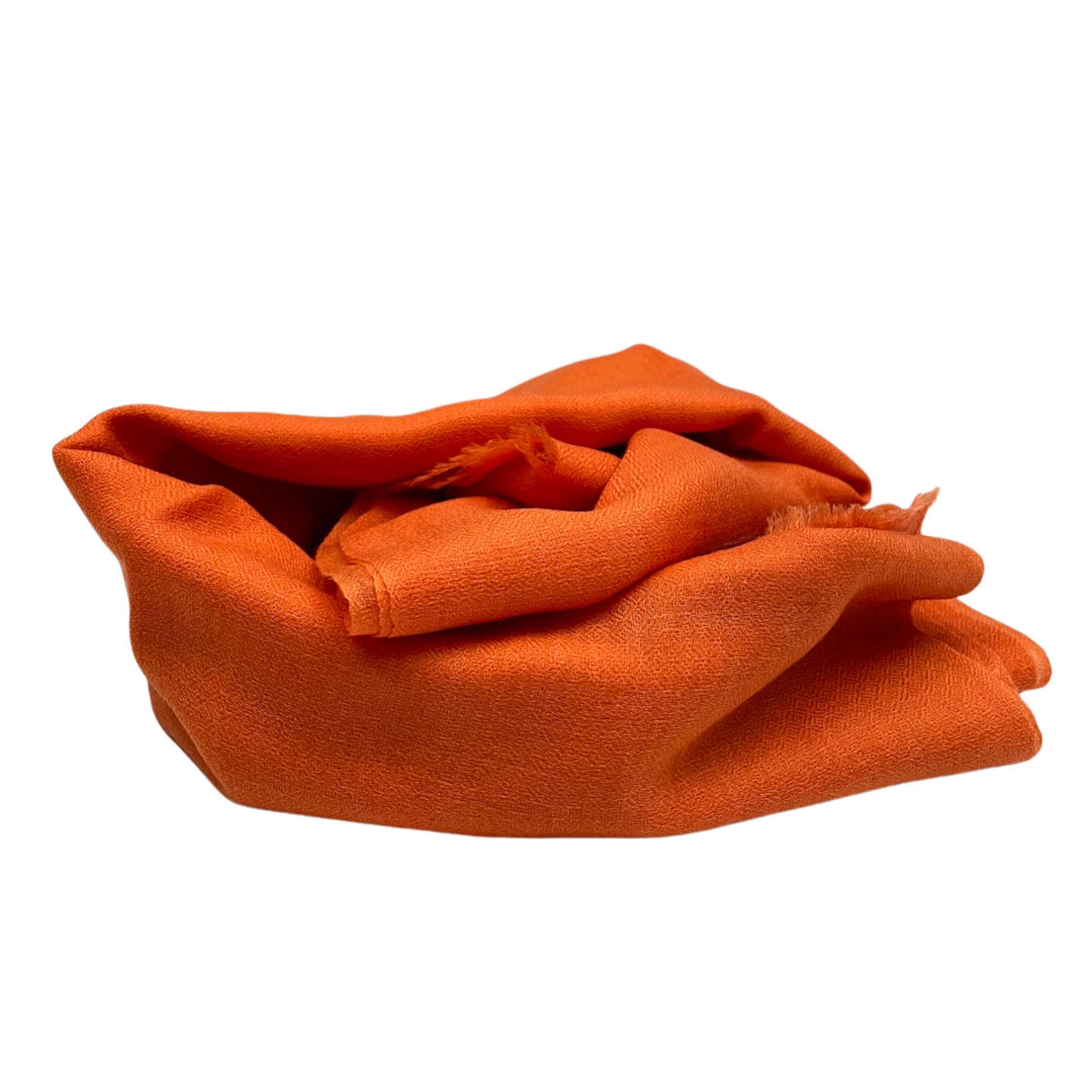 Ring Shawl,a Thin, Soft, And Light Shawl For All-weather Use, Two-ply Wool, Real Pashmina Wool, Orange