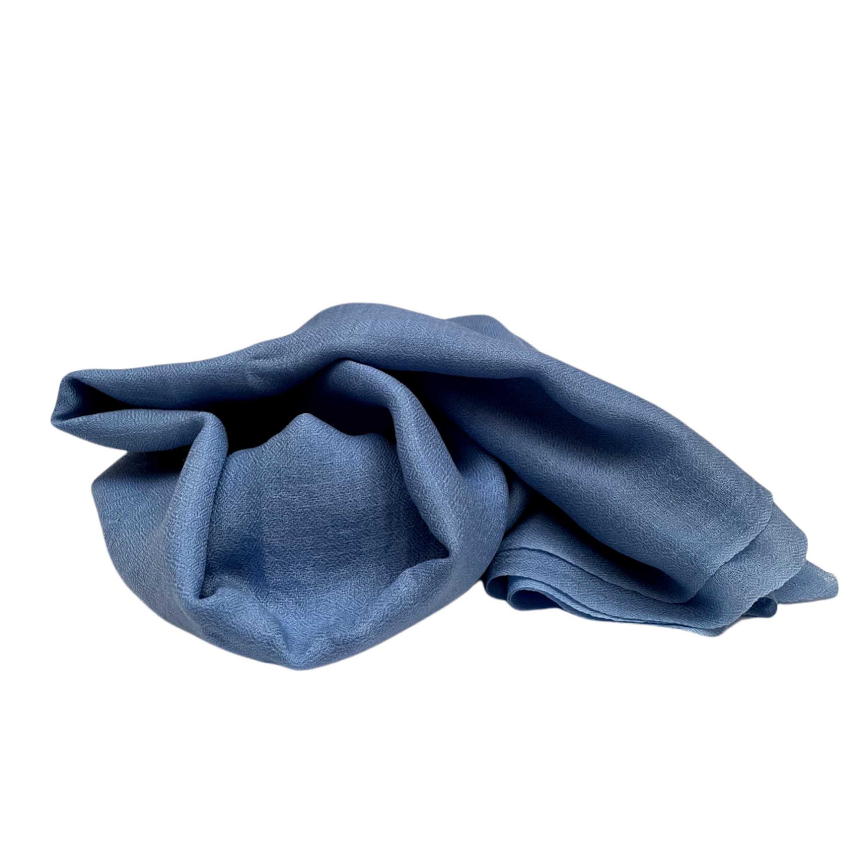 Ring Shawl,a Thin, Soft, And Light Shawl For All-weather Use, Two-ply Wool, Real Pashmina Wool, Blue/grey