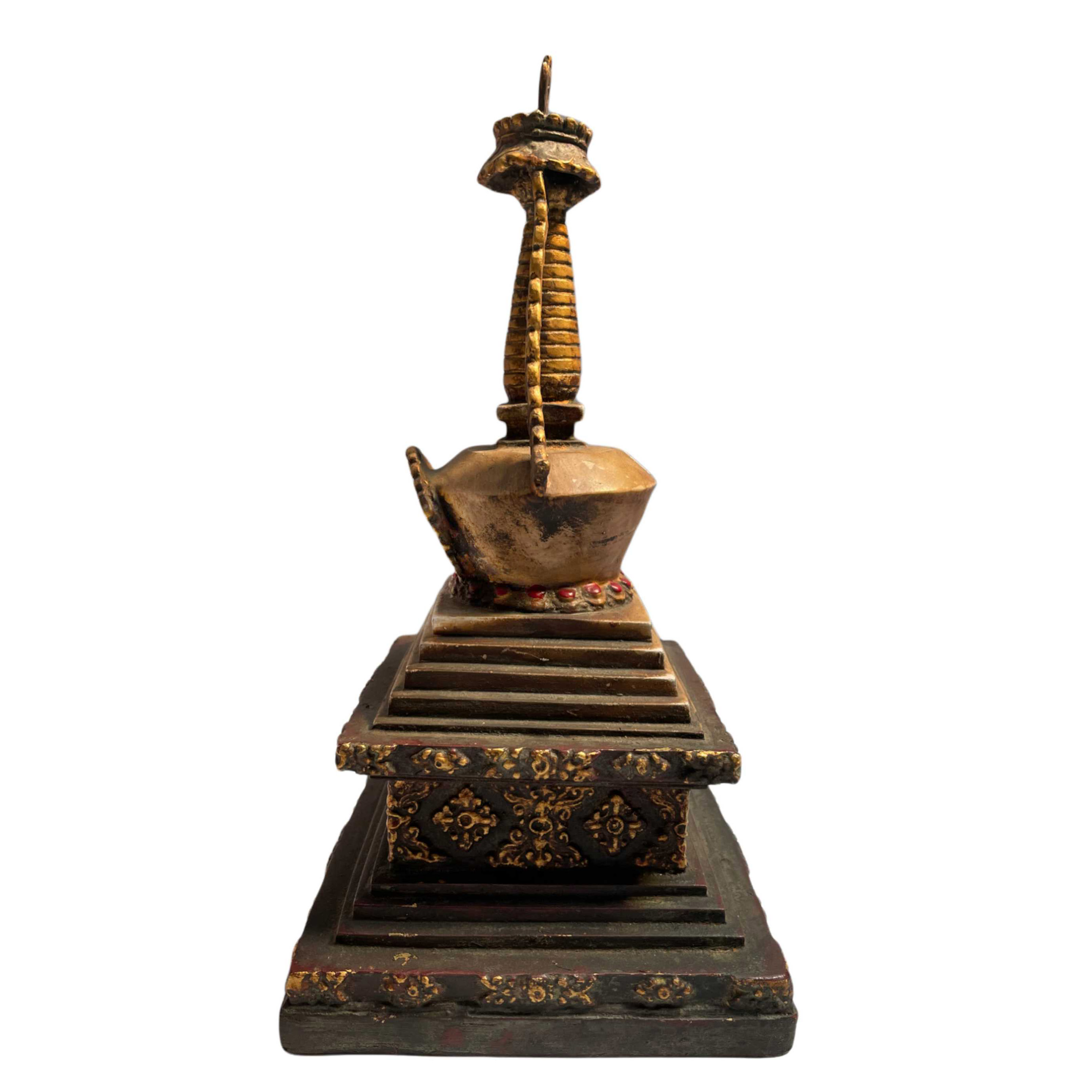 Buddhist Statue Of, Stupa, traditional Color, Antique Finishing